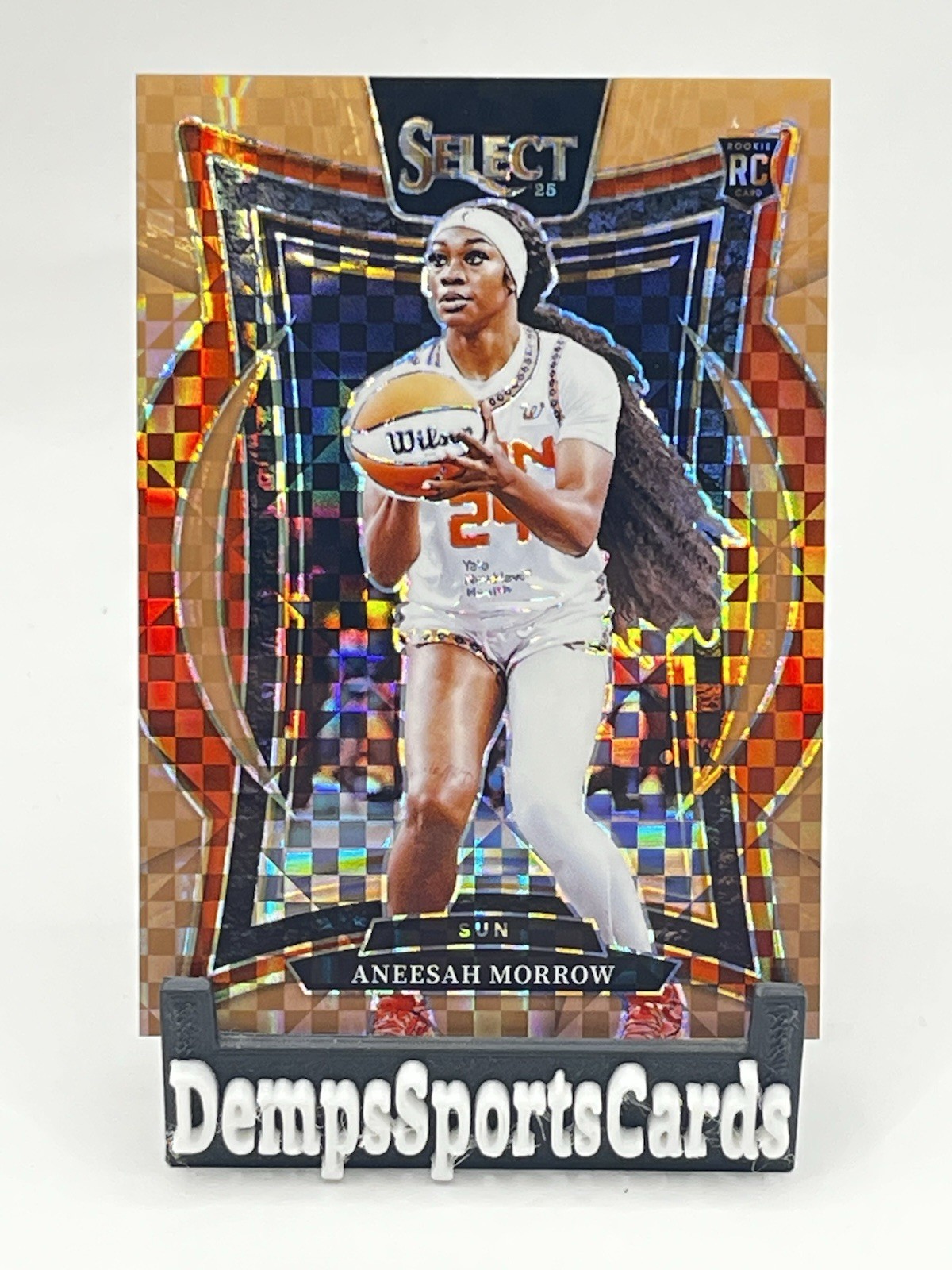 2025 Panini Select WNBA Aneesah Morrow RC Bronze Checker Prizm 01/49 SP #42 Sun