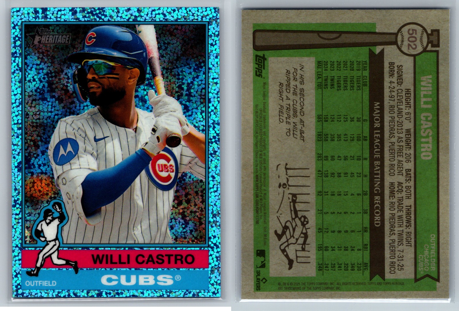 2025 Topps Heritage High Number Chrome Light Blue Sparkle Parallels You Pick!