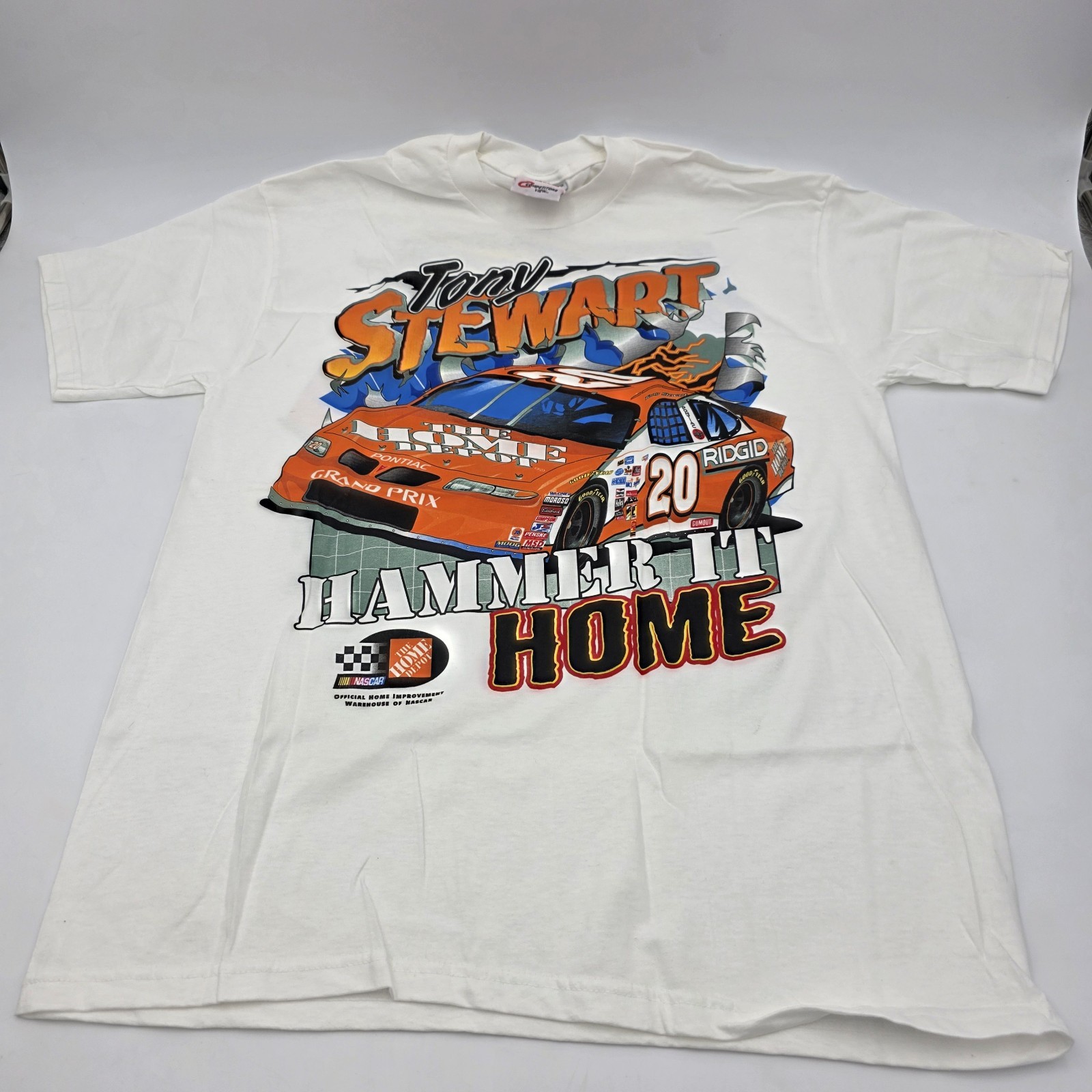 Brand NEW Vintage 1999 Tony Stewart #20 Nascar Home Depot T-Shirt Large L Mens
