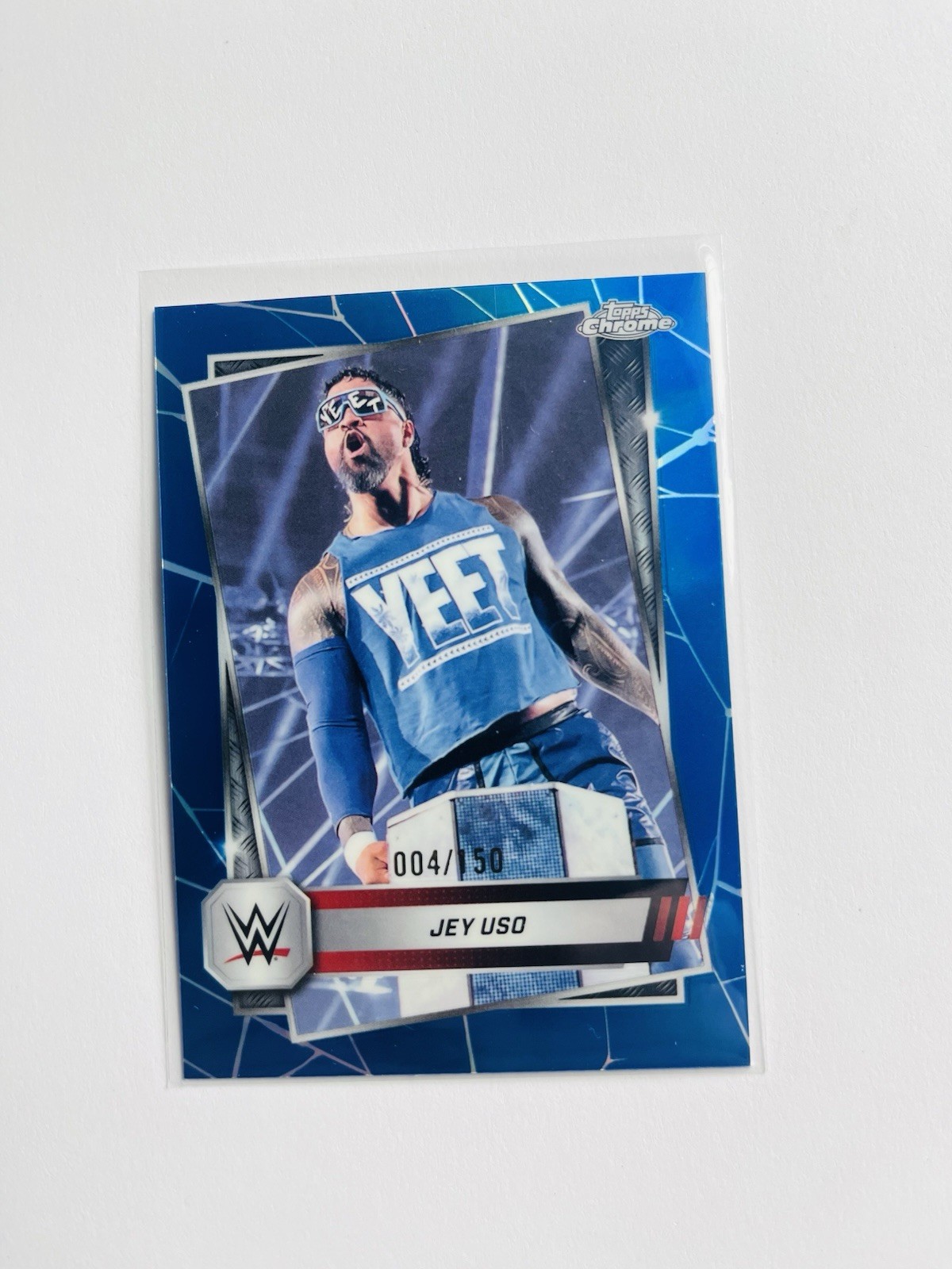 Jey Uso 2025 Topps Chrome Blue Geometric /150 Refractor