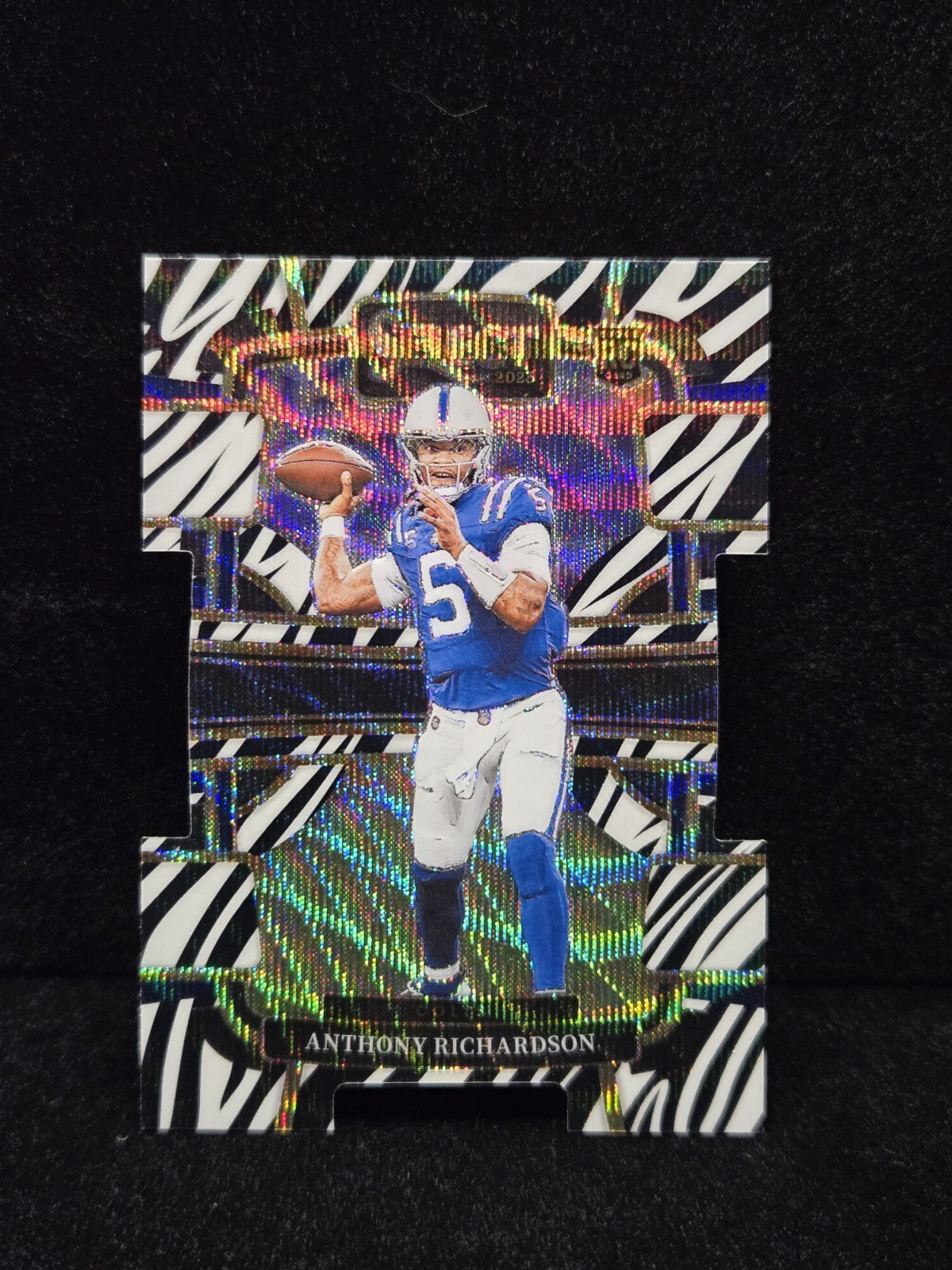 Anthony Richardson 2023 Panini Select #43 Zebra Prizm Die-Cut Rookie Colts