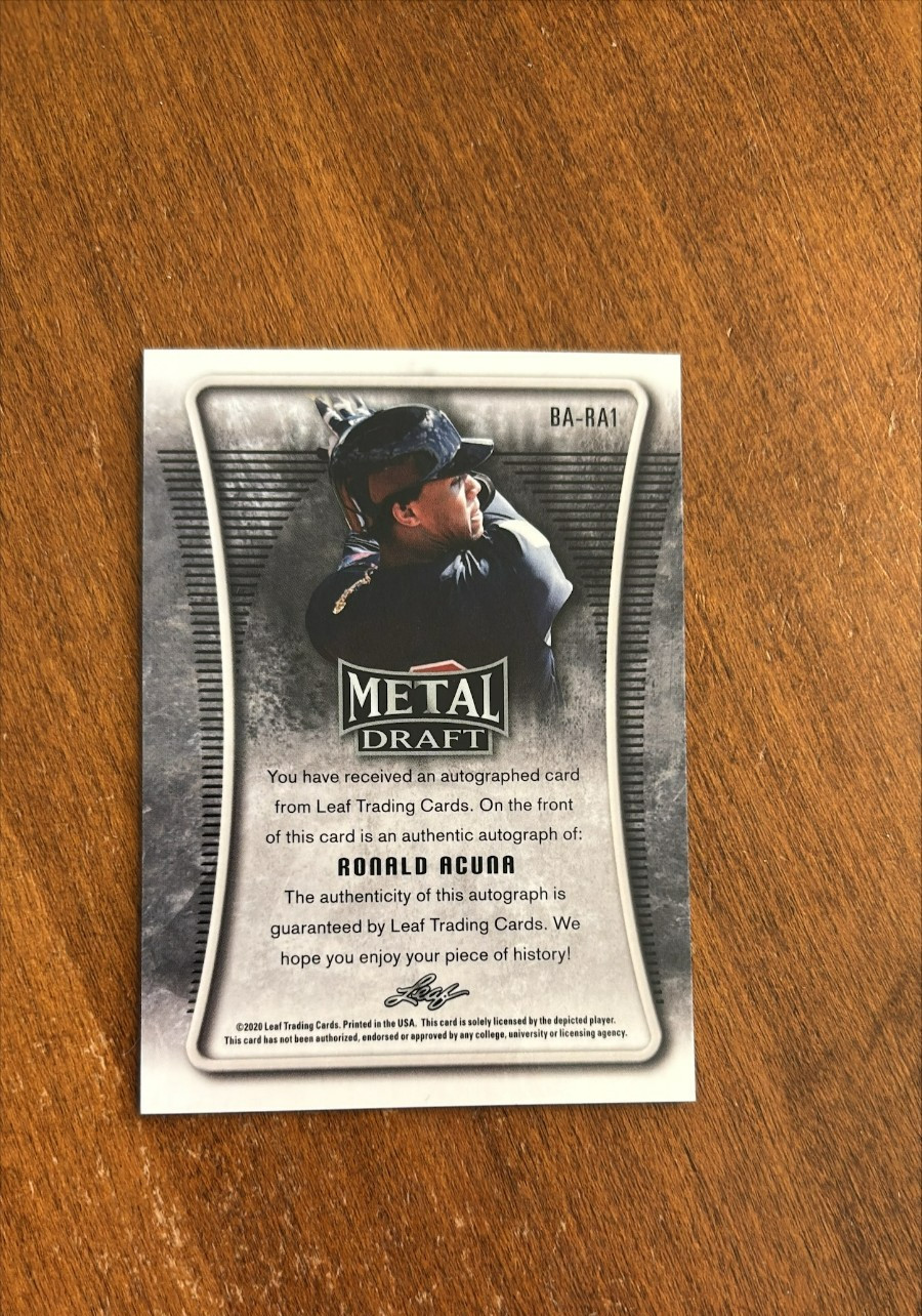 Ronald Acuna Jr 2020 Leaf Metal Draft Mojo Auto BA-RA1 Atlanta Braves