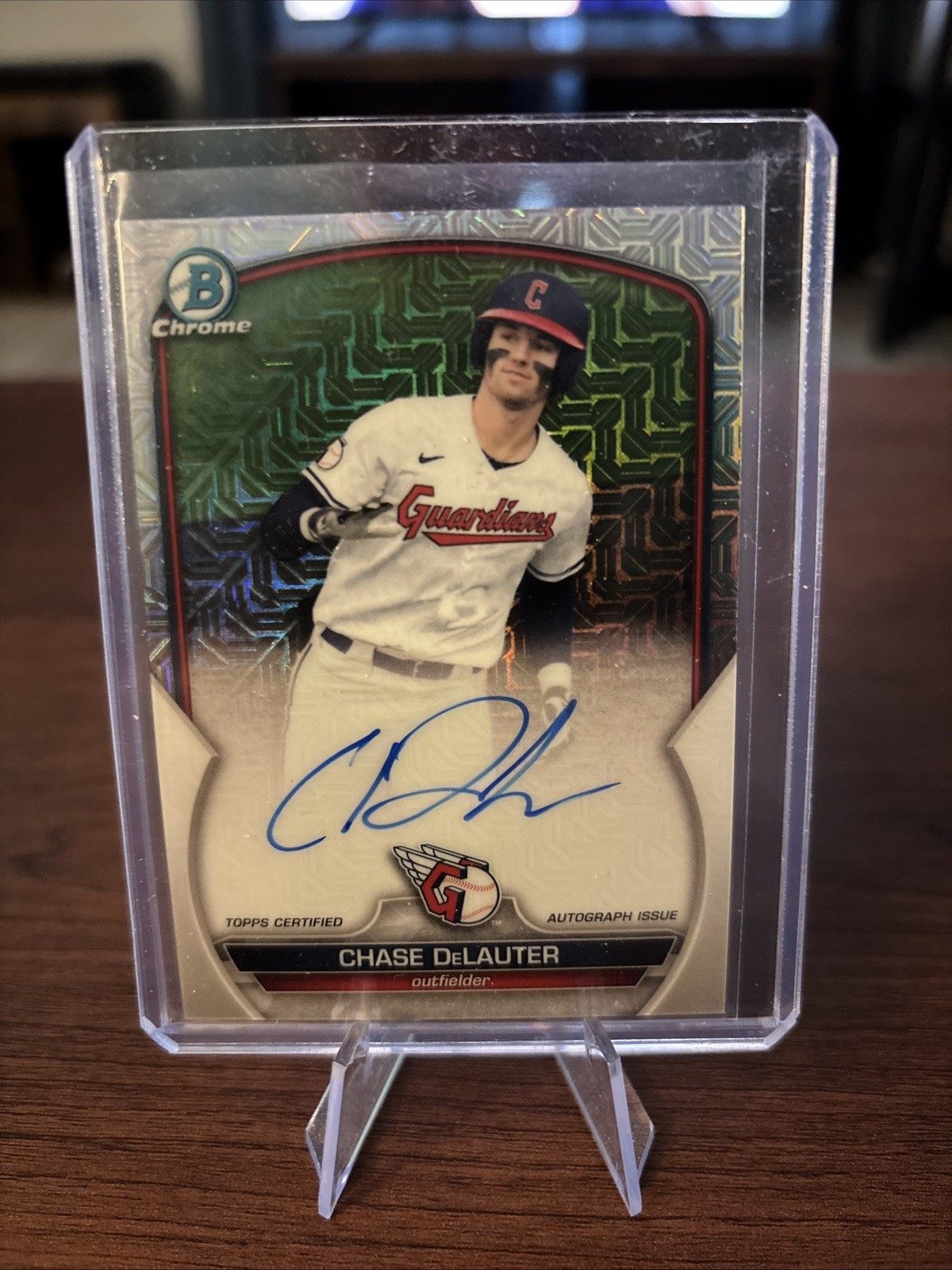🔥2023 Bowman Chrome Chase DeLauter Auto Mega Box Mojo Refractor Rookie 🔥