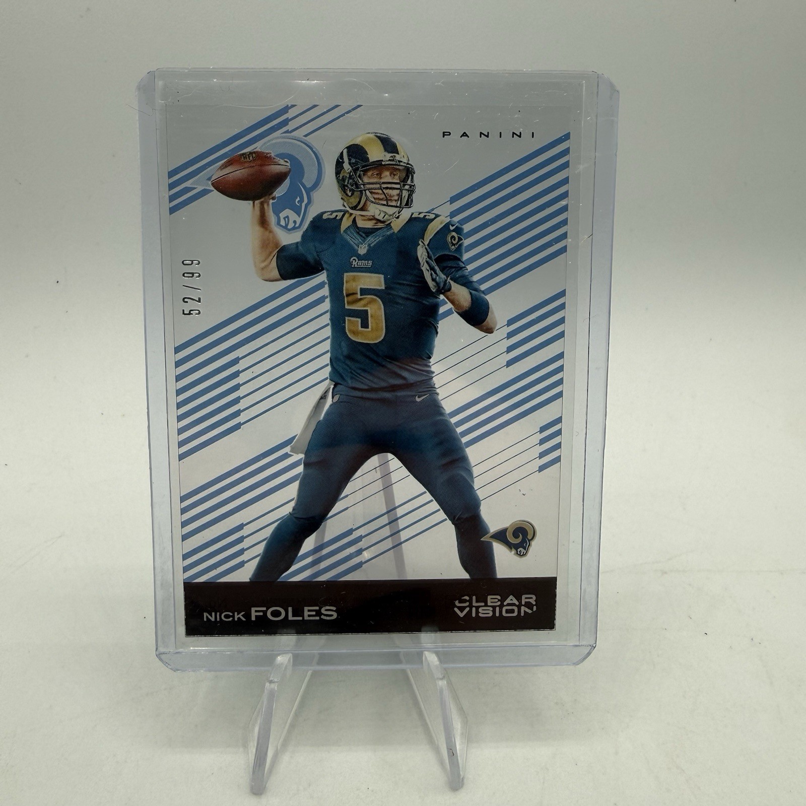2015 Panini Clear Vision Blue 3/99 Nick Foles #43 Transparent Card