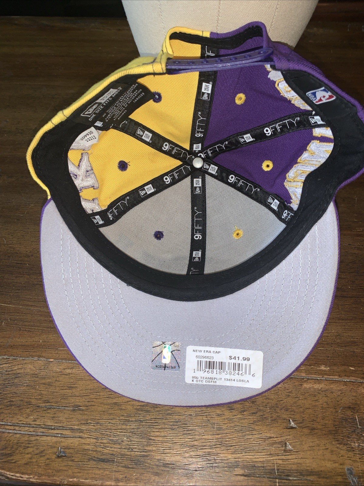 Los Angeles Lakers New Era Team Split 9FIFTY Snap Back Hat-Purple/Yellow
