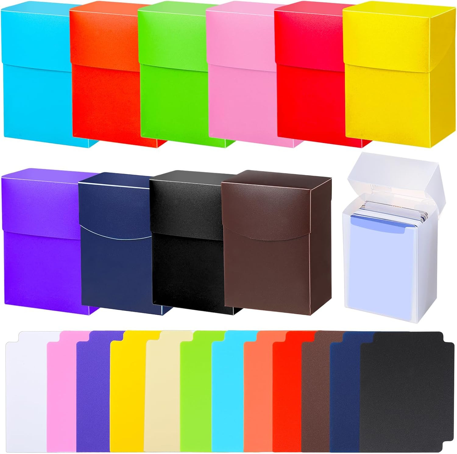 12 Pack TCG Cards Deck Boxes Trading Card Storage Box, Large Capacity with Divid