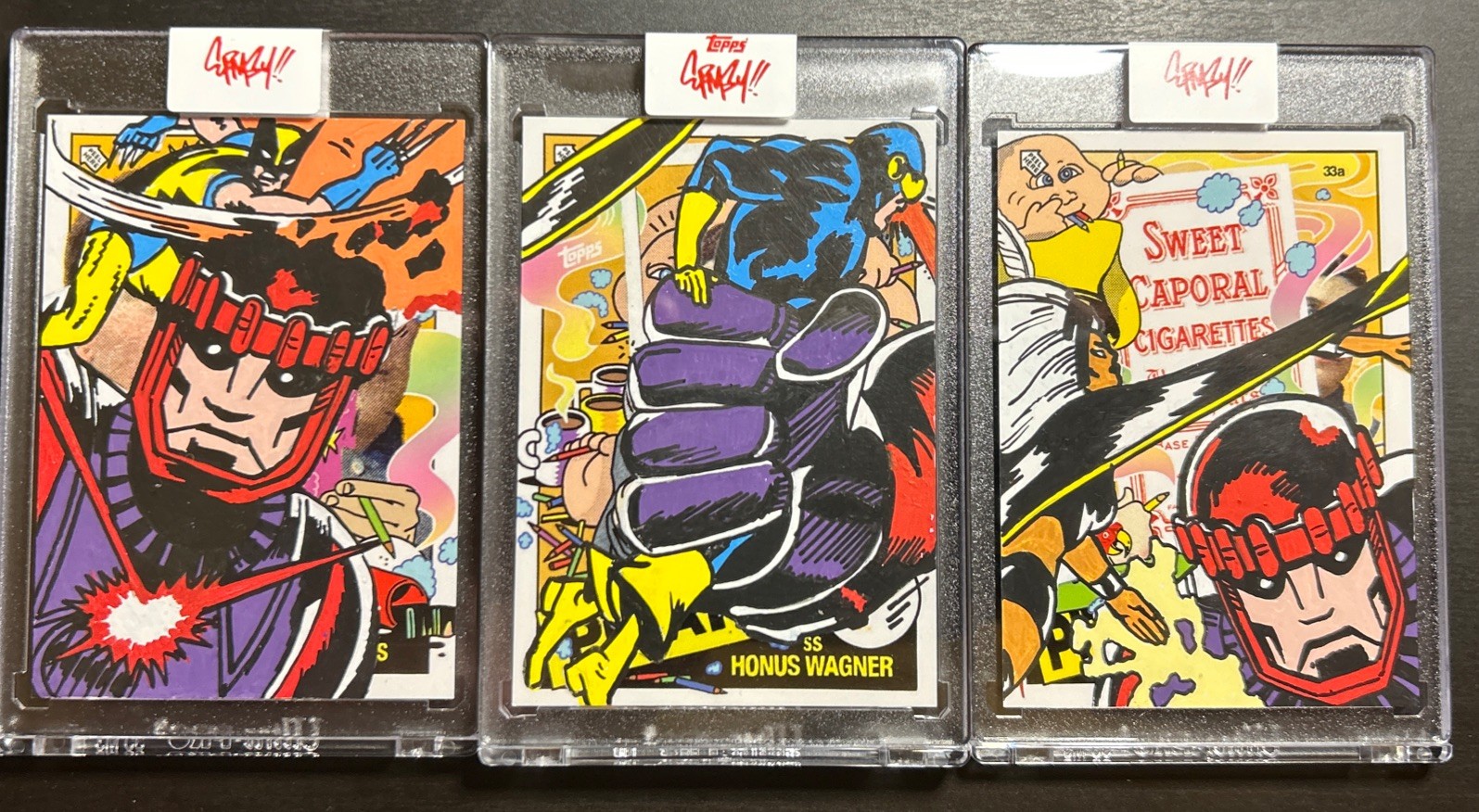 Honus Wagner Topps Project 70 ERMSY 1/1 Hand Painted Set Wolverine Storm Cyclops