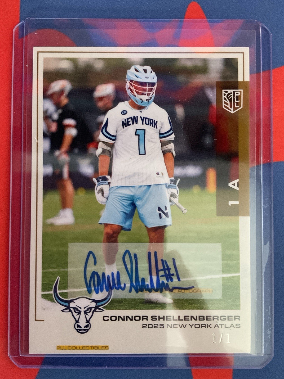 Connor Shellenberger 2025 Premier Lacrosse League Flagship Gold Auto Card #1/1