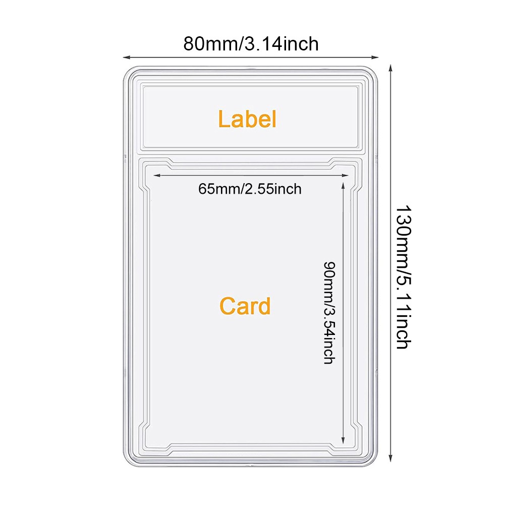 100PCS Trading Cards Protector Case Baseball Card Holders with Label Position