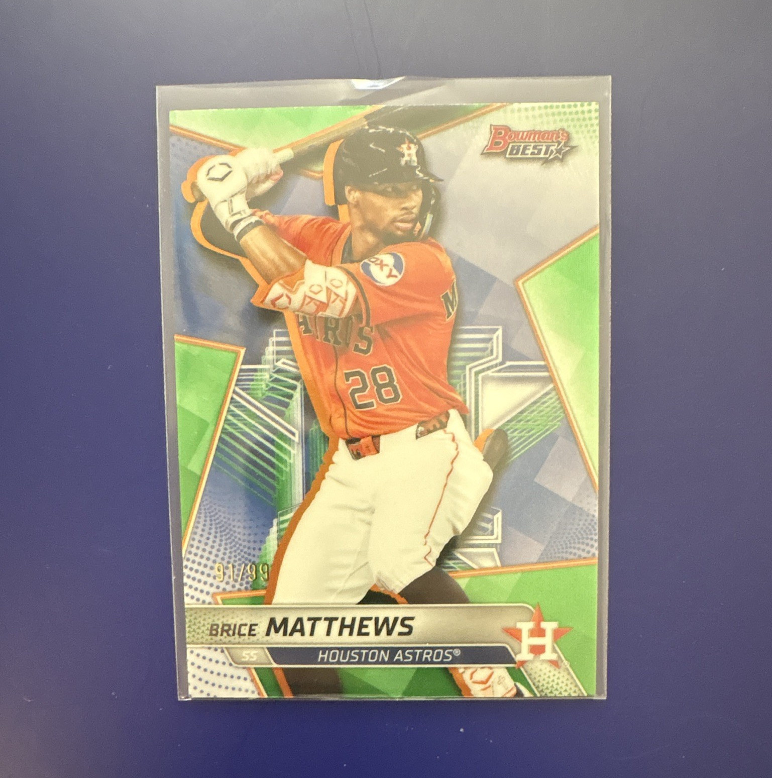 Topps 2025 Bowman’s Best Top Prospects Brice Matthews Astros TP-18 /99