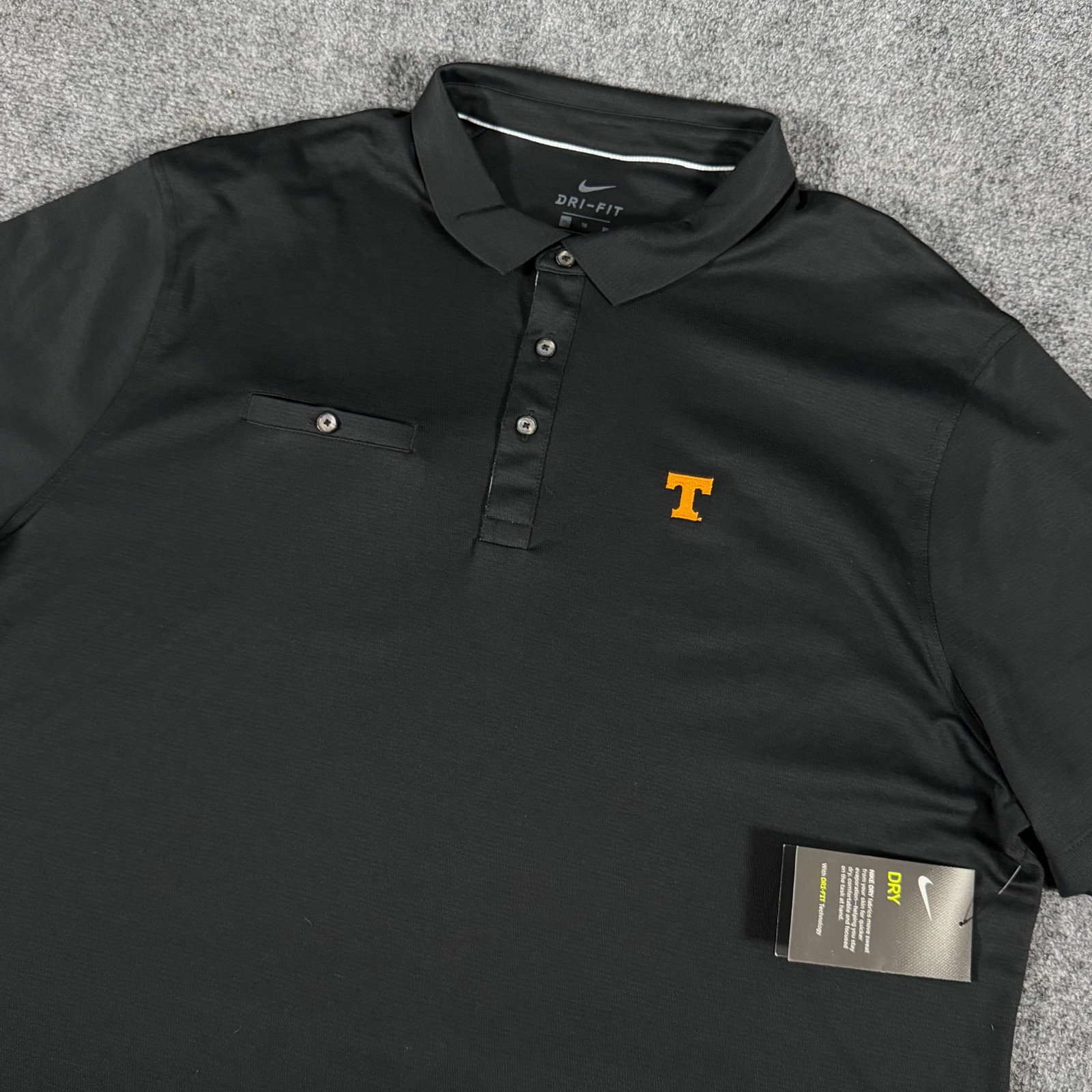 Tennessee Volunteers Nike Dri-Fit On Field Polo XL Black Solid Football NWT