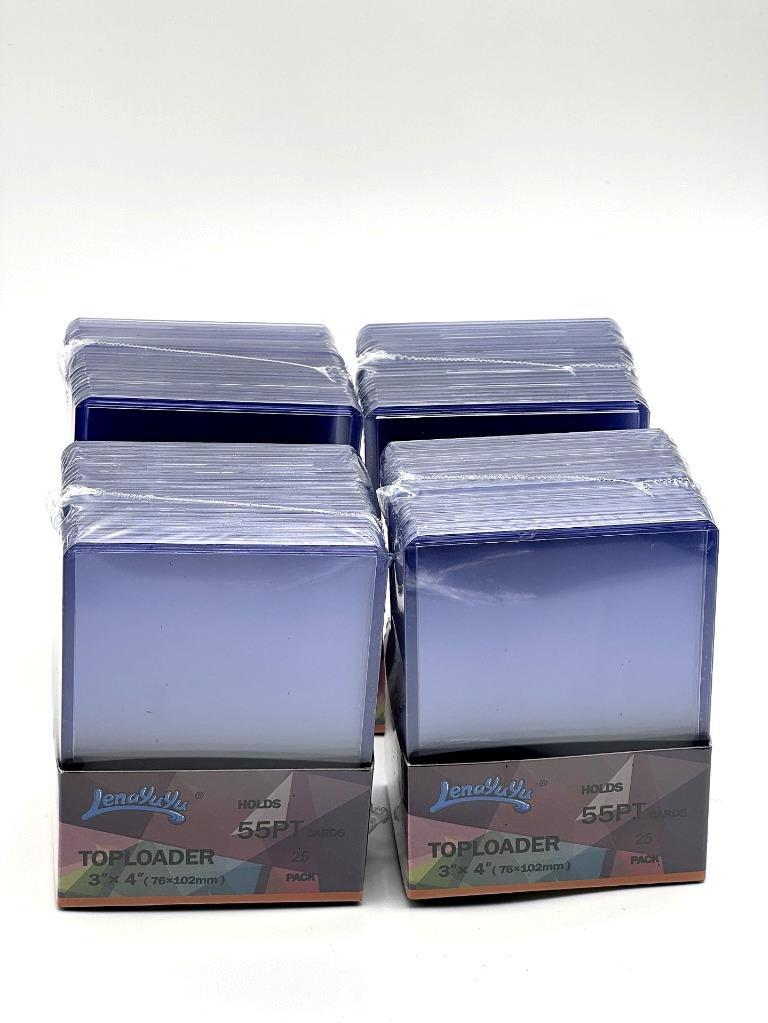 100pcs Lenayuyu 3″ x 4″ Clear Thick Toploaders 55PT Card Holders Standard Size