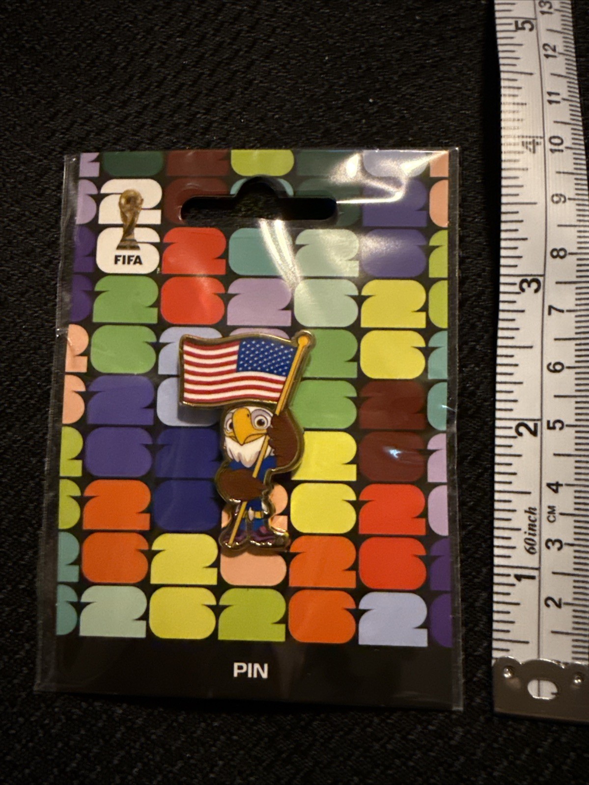2026 FIFA World Cup USA Flag Eagle Mascot Pin Free ship