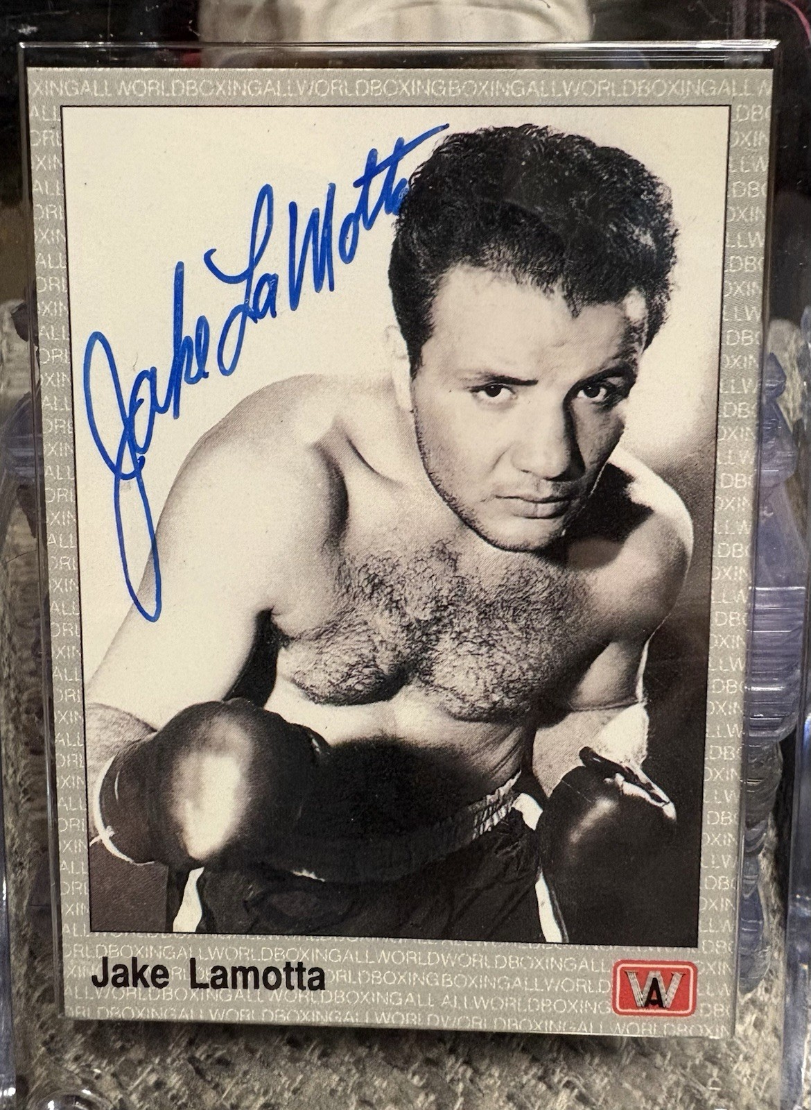 1991 All World Sports Jake LaMotta Autographed boxing card MONEY BACK GUARANTEE