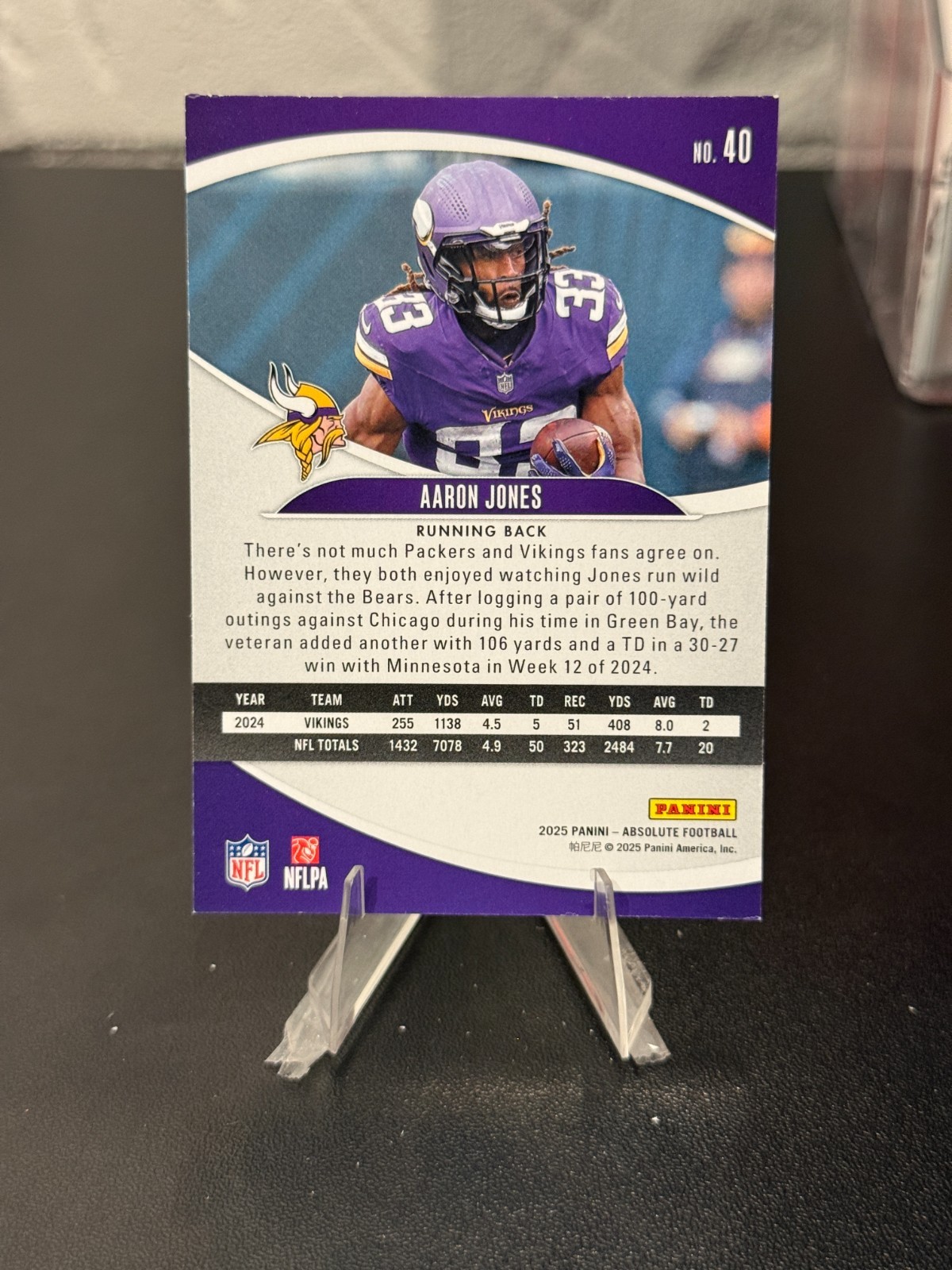 2025 Panini Absolute – Aaron Jones #40 Vikings