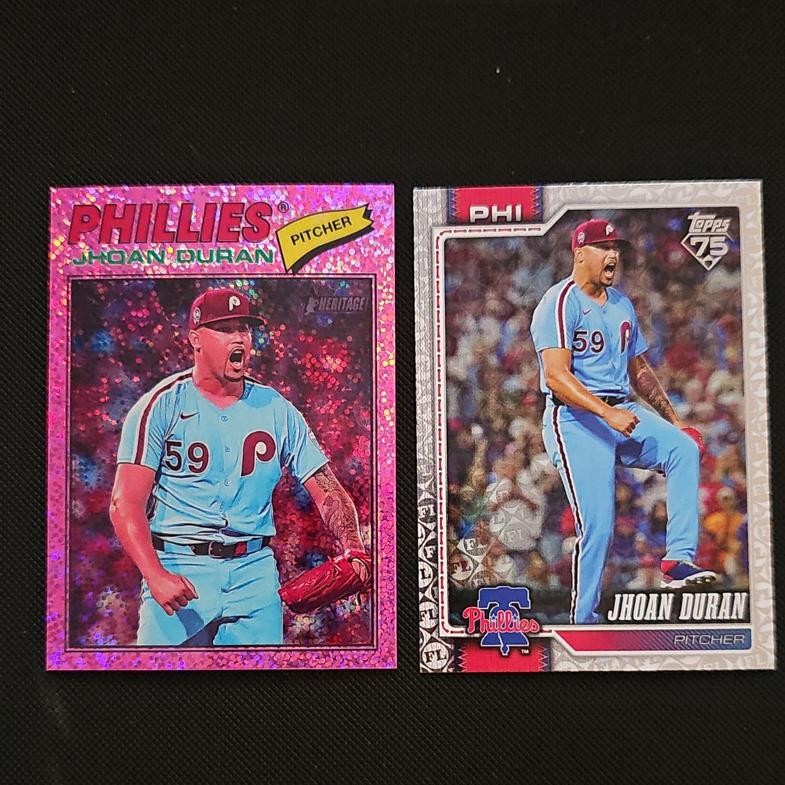 2 Topps 2026 Jhoan Duran Philadelphia Phillies Cards #14 #83 Topps 75 Heritage