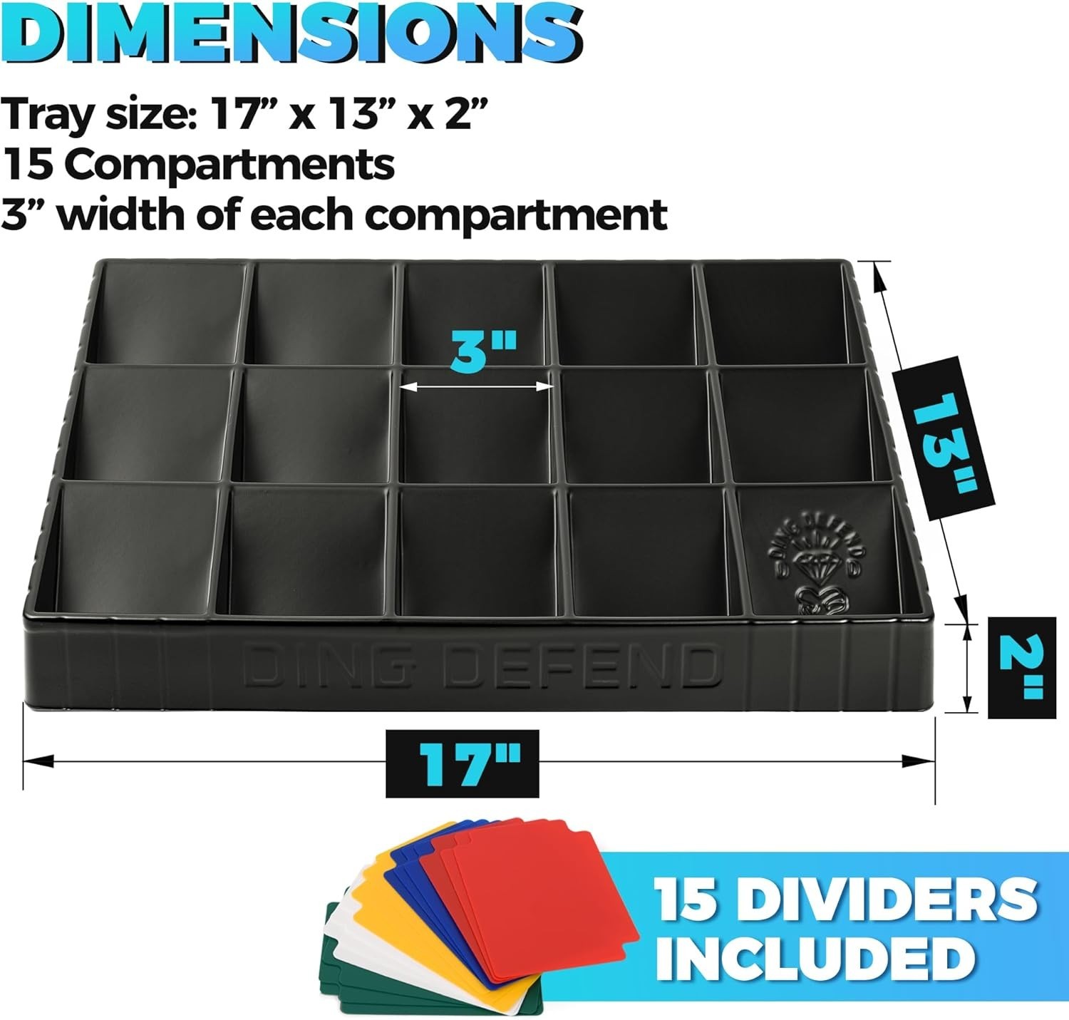 2 Pack Card Sorting Tray – Stackable Trading Cards Organizer, 15-Compartment …