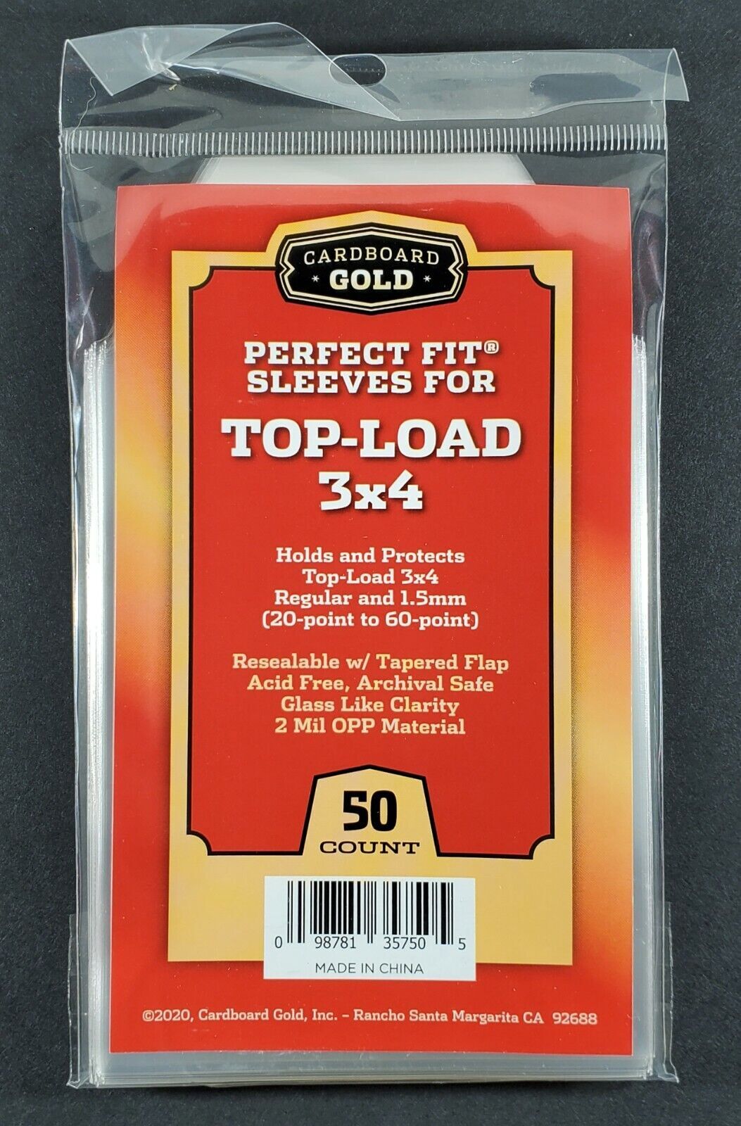 Perfect Fit Sleeves for 3×4 Toploaders 20pt-60pt: 50 100 200 500 1000 2500 Case
