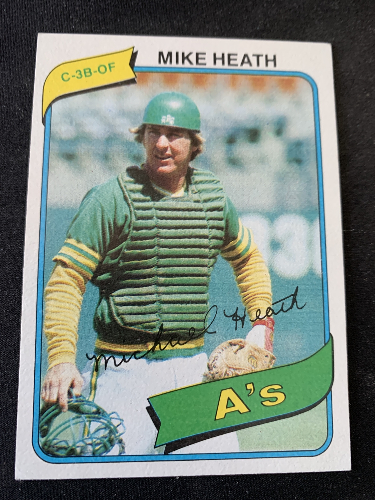 1980 Topps Baseball Card #687 Mike Heath Oakland A’s Athletics NM Free Ship!