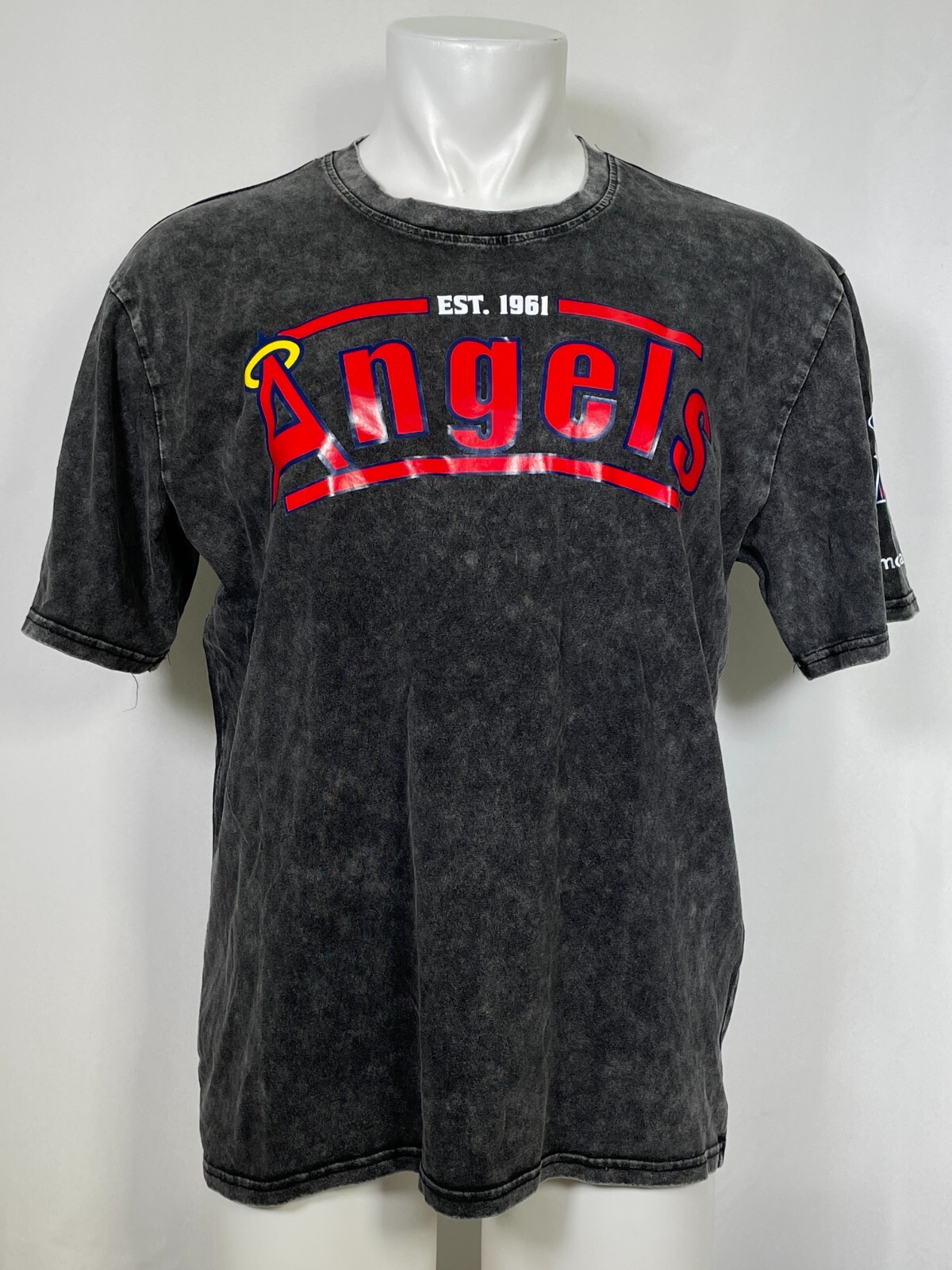 Los Angeles Angels MLB 2024 SGA 80’s Black Throwback Tie Dye T-Shirt Men’s XL