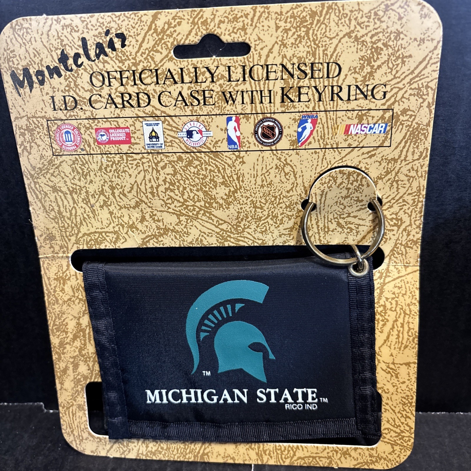 Michigan State Spartans ID Holder Card Case With Keychain Licensed NEW Compact￼