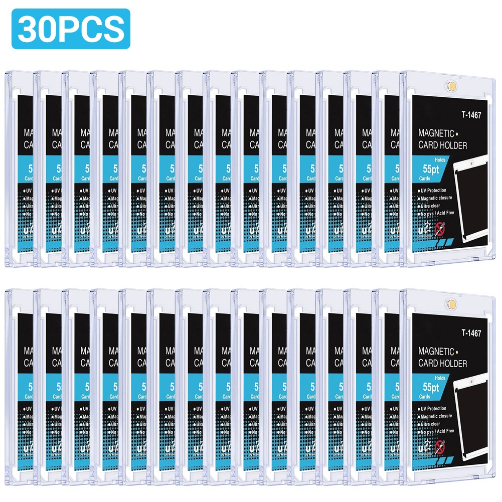 30PCS 55PT Magnetic Display Card Holder With UV Protection for Trading Cards