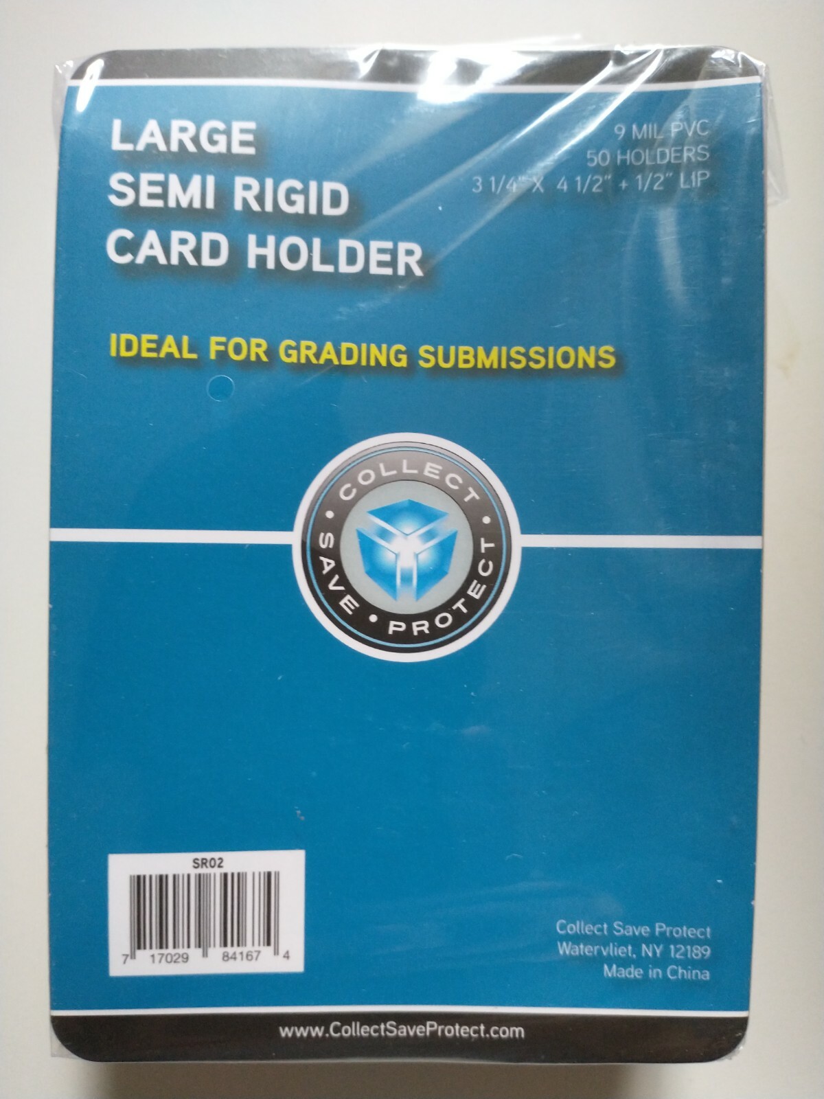 CSP Large Semi-rigid Top Load Protector Package of 50 New NIP 3.25×4.5 1/2″ lip