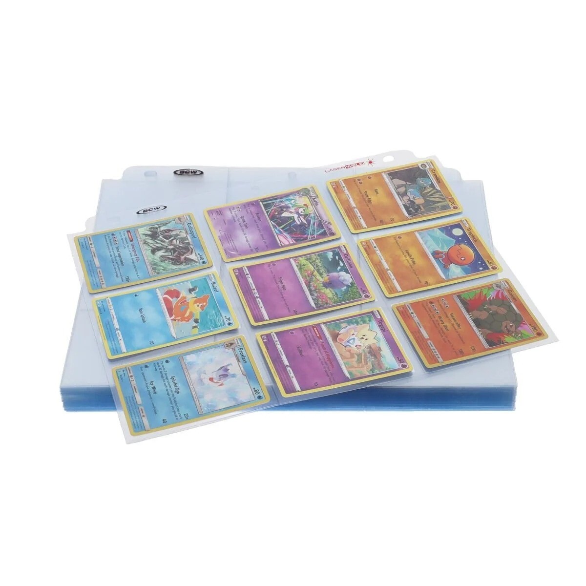 100 BCW 9 Pockets Album Pages Hold Trading Cards Top Load Long Term Storage New