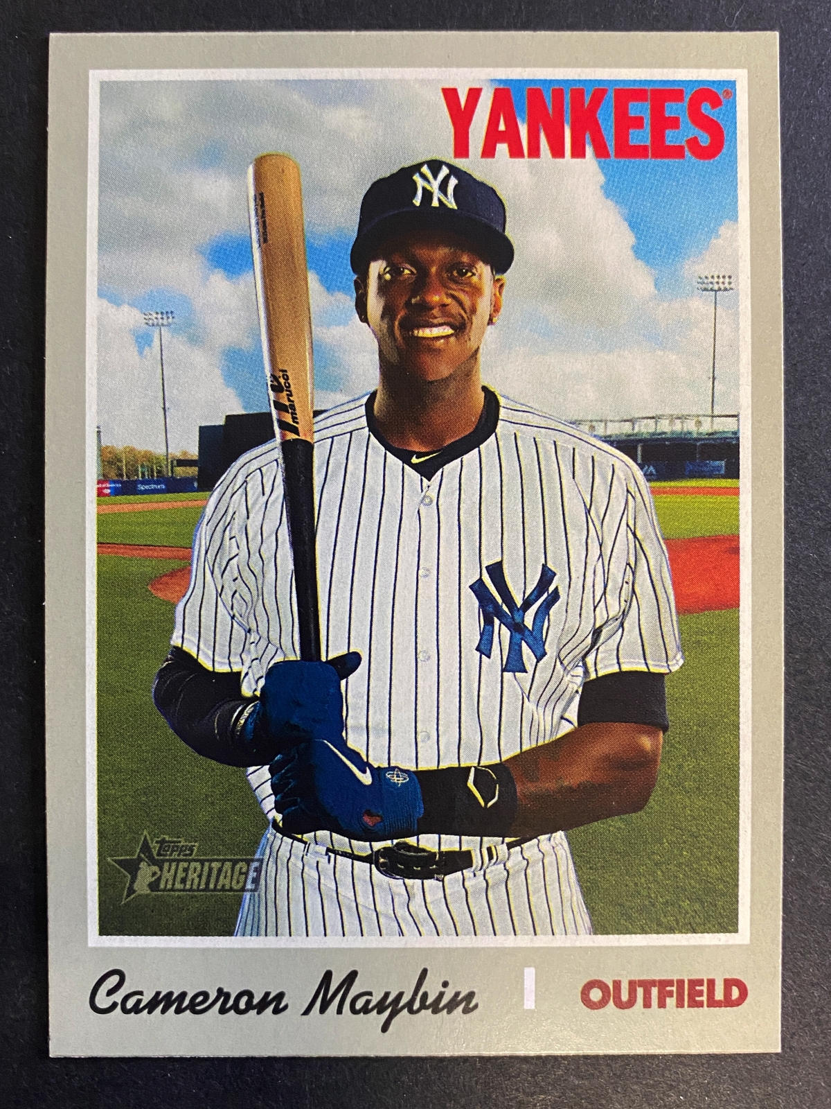 Cameron Maybin 2019 Topps Heritage Short Print SP New York Yankees #710