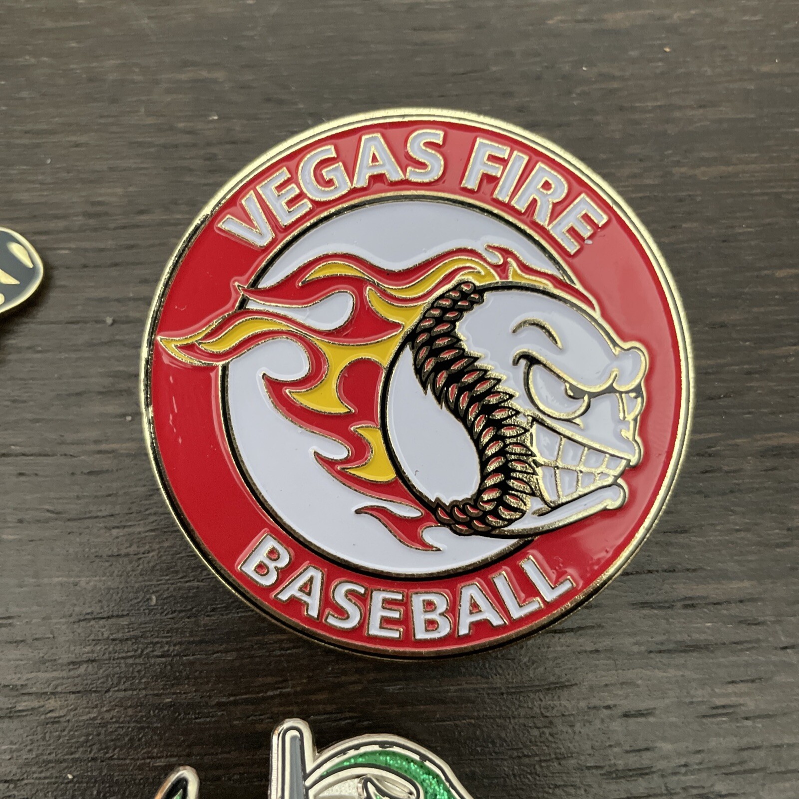 4 Misc Baseball Pins Vegas Fire, 2015 Stuntman, 2015 Santa Clarita, 2015 Dragons