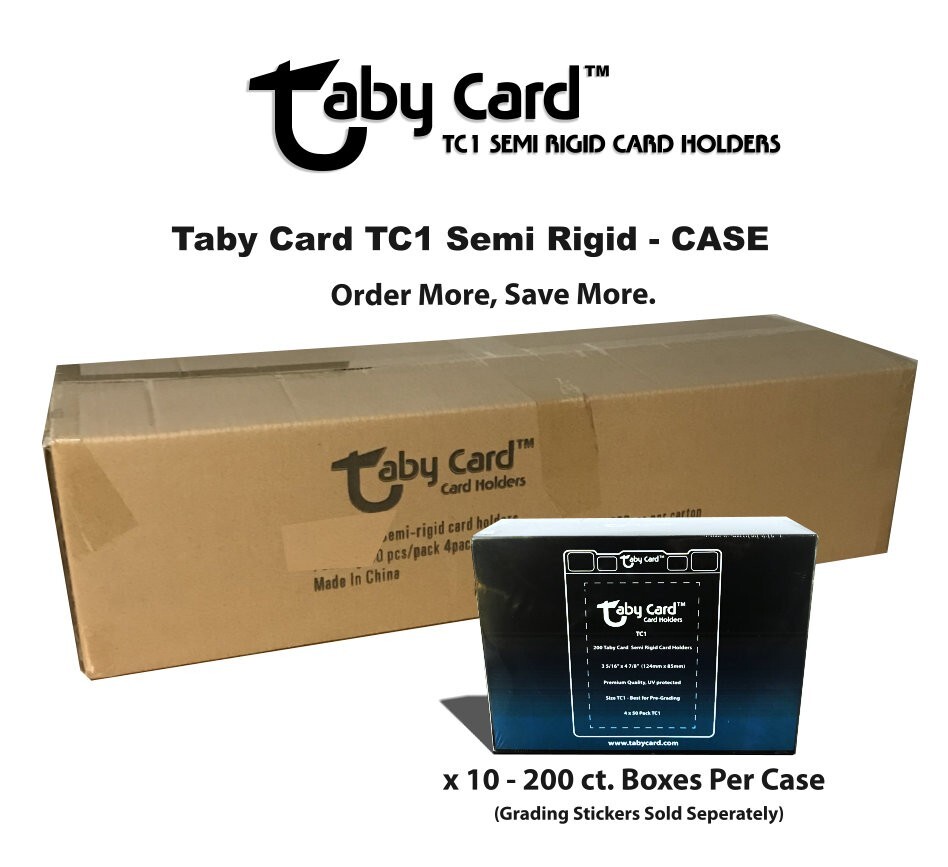 2000 Ct. Case Taby Card™ TC1 Semi Rigid Card Holders – 200 ea. x 10 Boxes