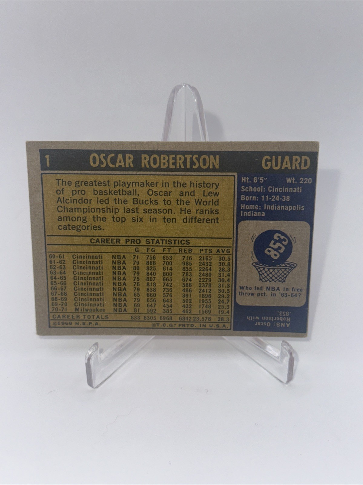 1971-72 Topps – Oscar Robertson #1