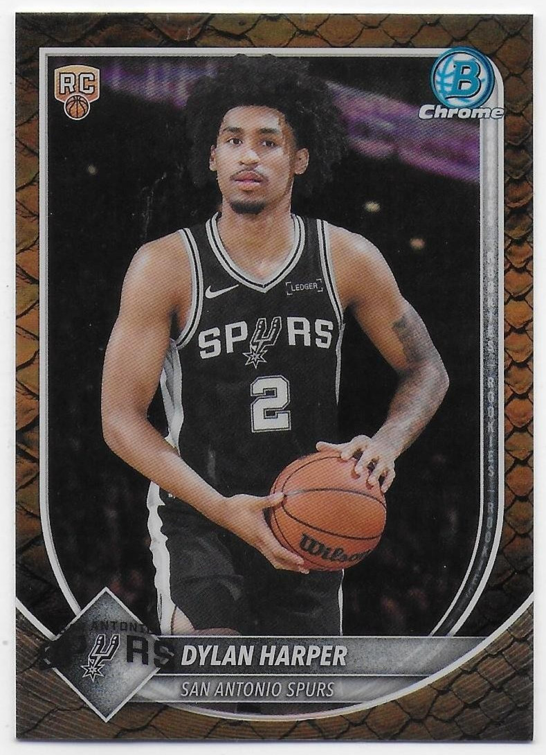 2025-26 Bowman Chrome Reptilian Refractor #BCV2 Dylan Harper RC – Spurs