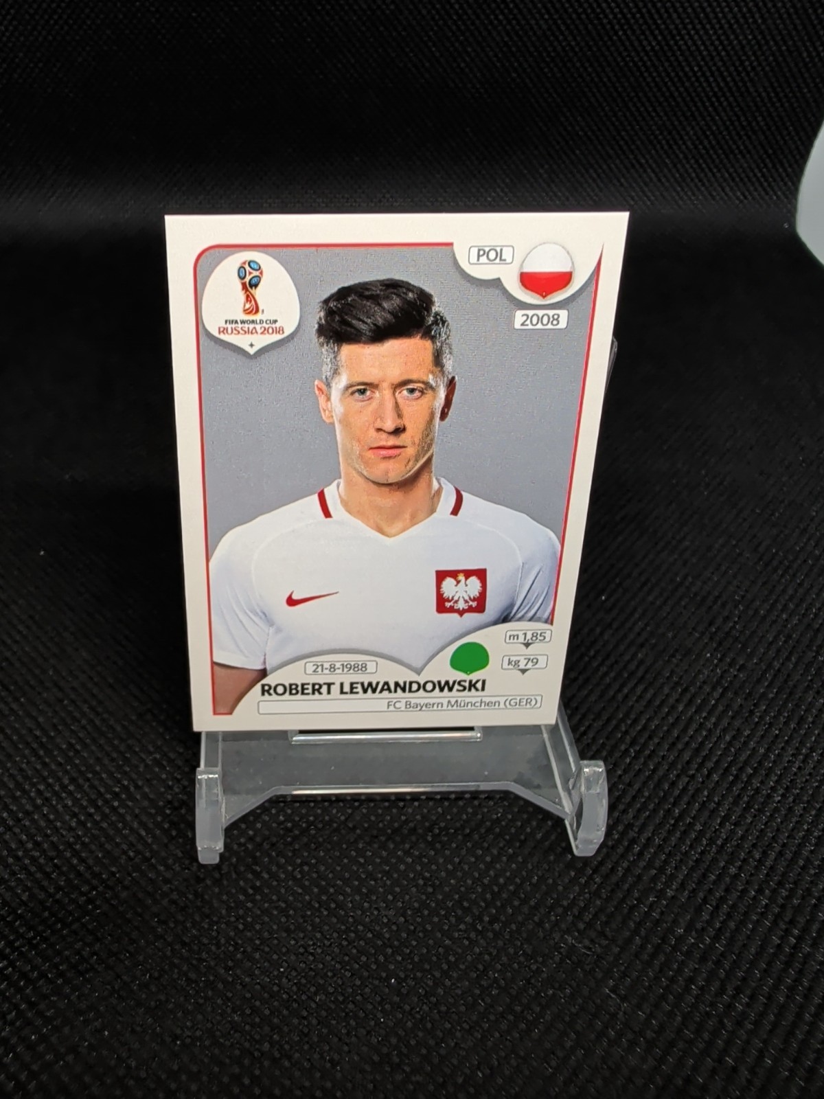 2018 Panini World Cup Sticker Robert Lewandowski Pink Back #597