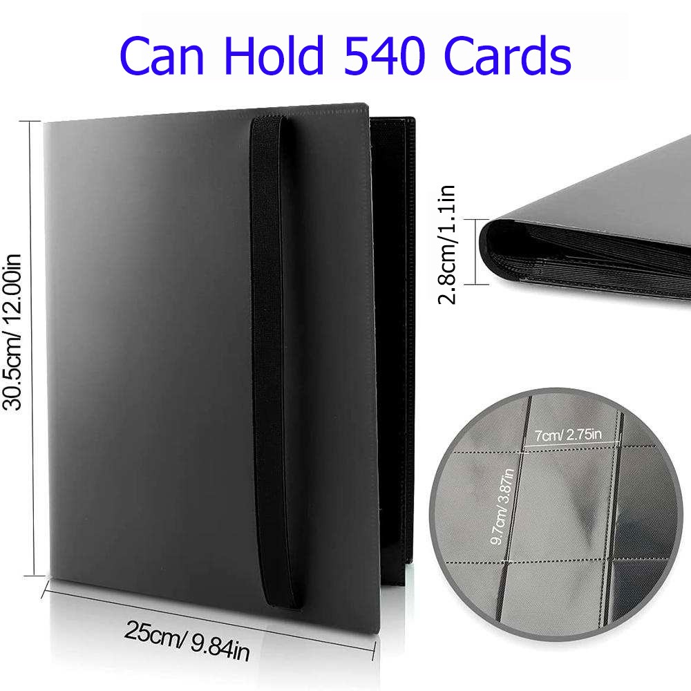 9 Pocket Card Binder Premium Zip Trading Card Binder Double Sided Pocket Binder