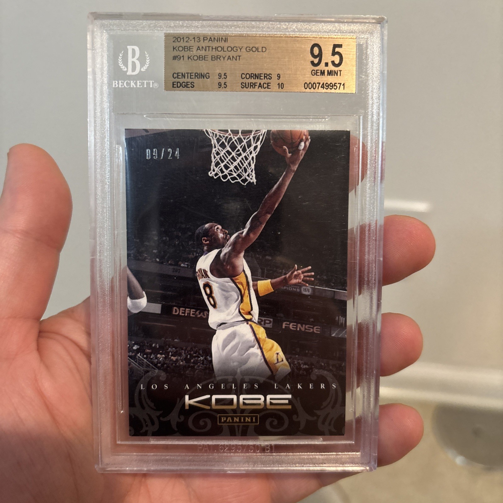 2012-13 Anthology GOLD Kobe Bryant 09/24 #91 SSP HIGHEST GRADED IN THE WORLD