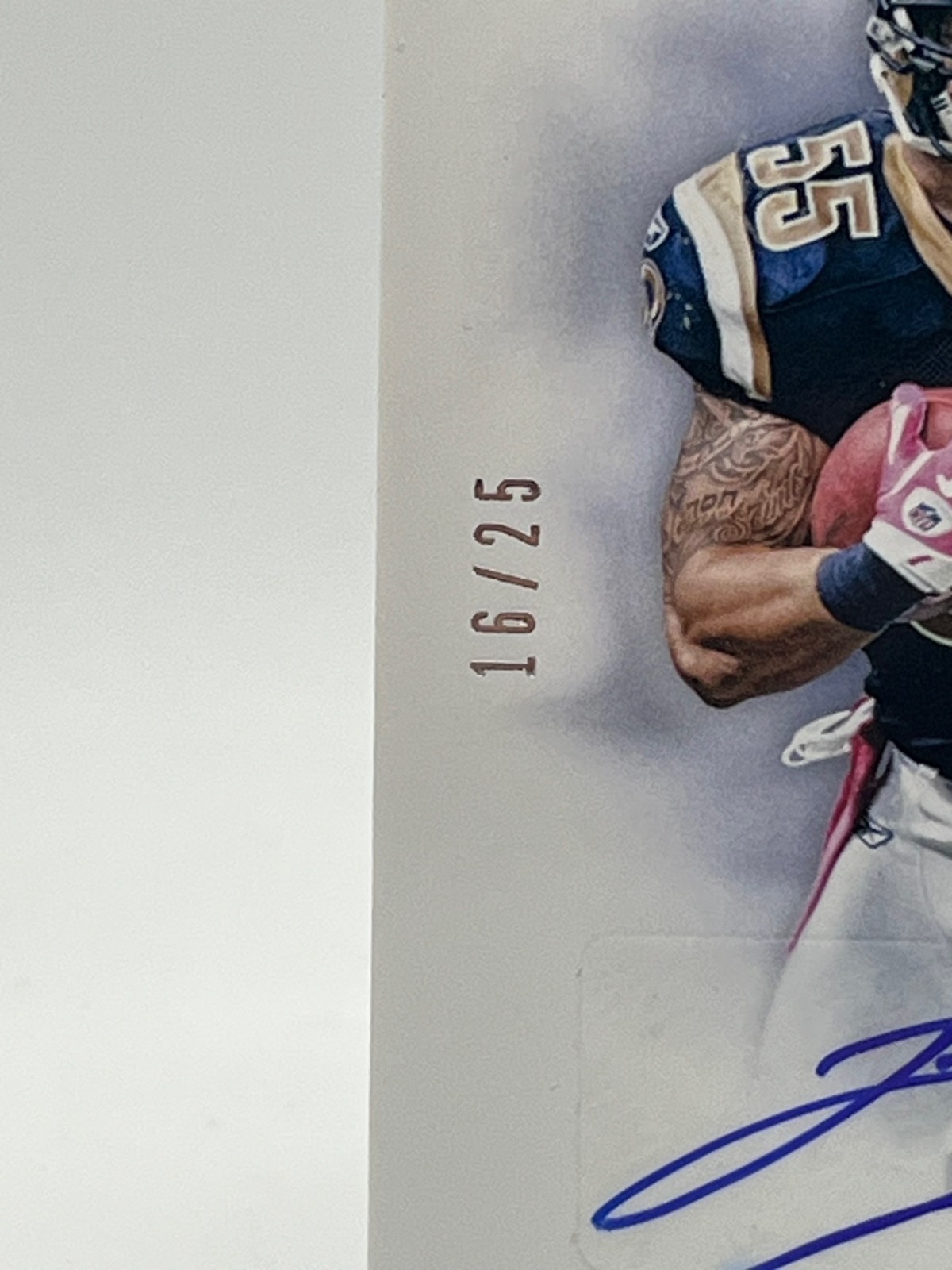 2012 Panini Prime Signatures Silver 16/25 James Laurinaitis #103 Auto Rams