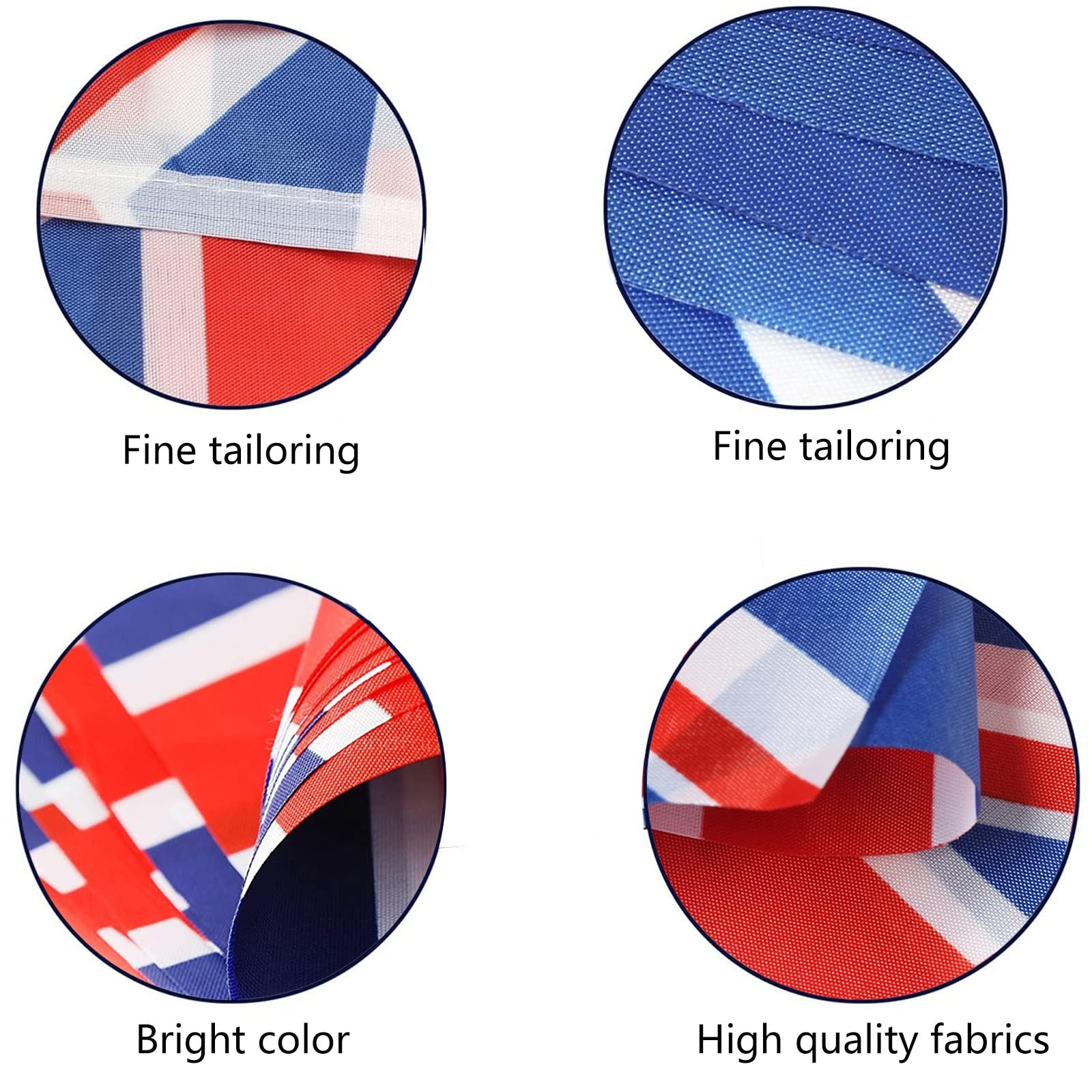 AhfuLife 30 Pcs Union Jack String Pennant 5.51×8.26 in-30 Pcs, UK-Triangular