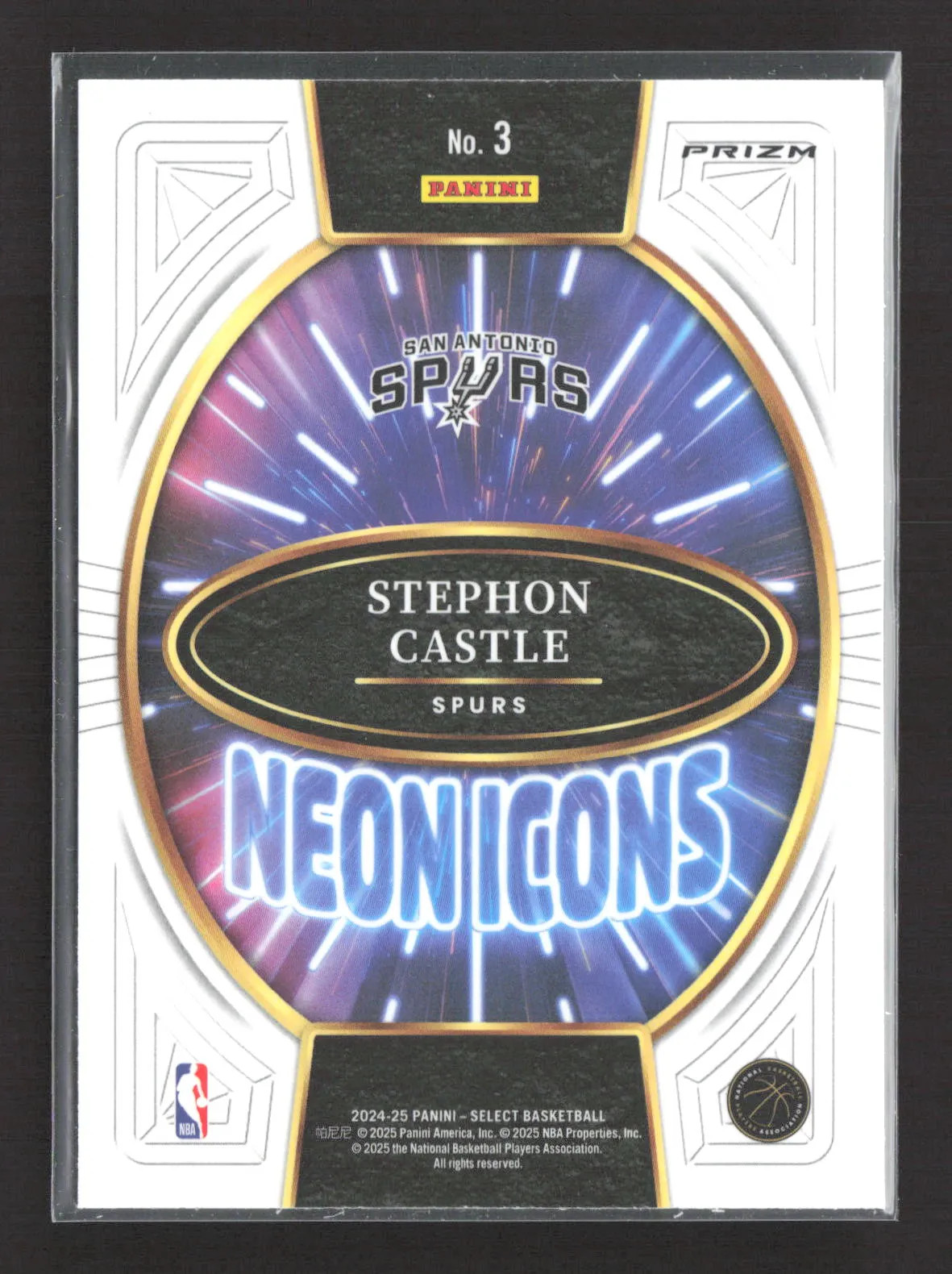 2025 Panini Select Neon Icons Stephon Castle #3 Green RC