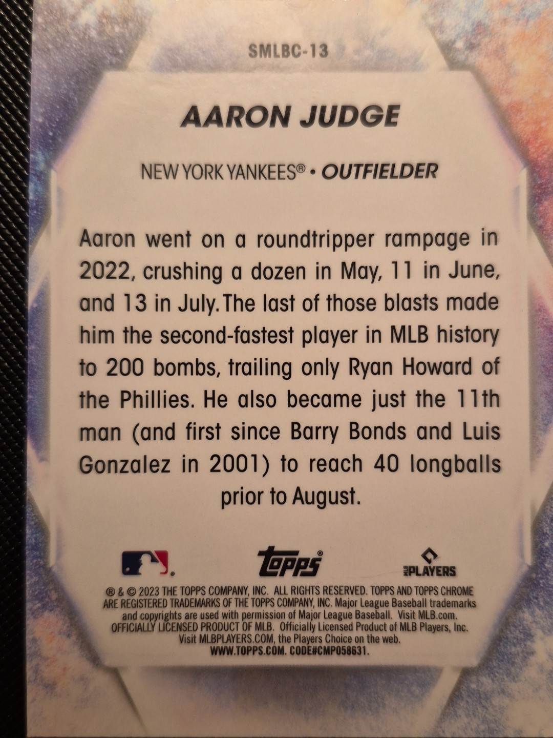 2033 TOPPS MLB CHROME AARON JUDGE SMLBC-13