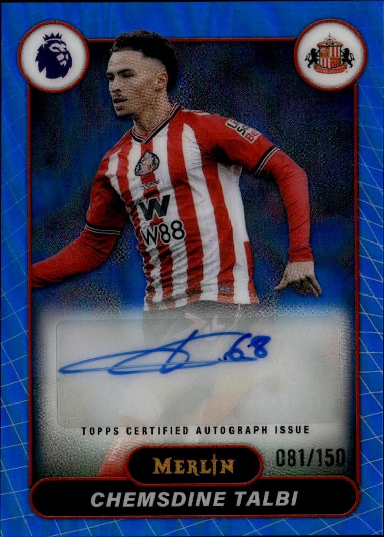 Chemsdine Talbi Autographs Blue Refractor 81/150 2026 Merlin EPL #MV-CT