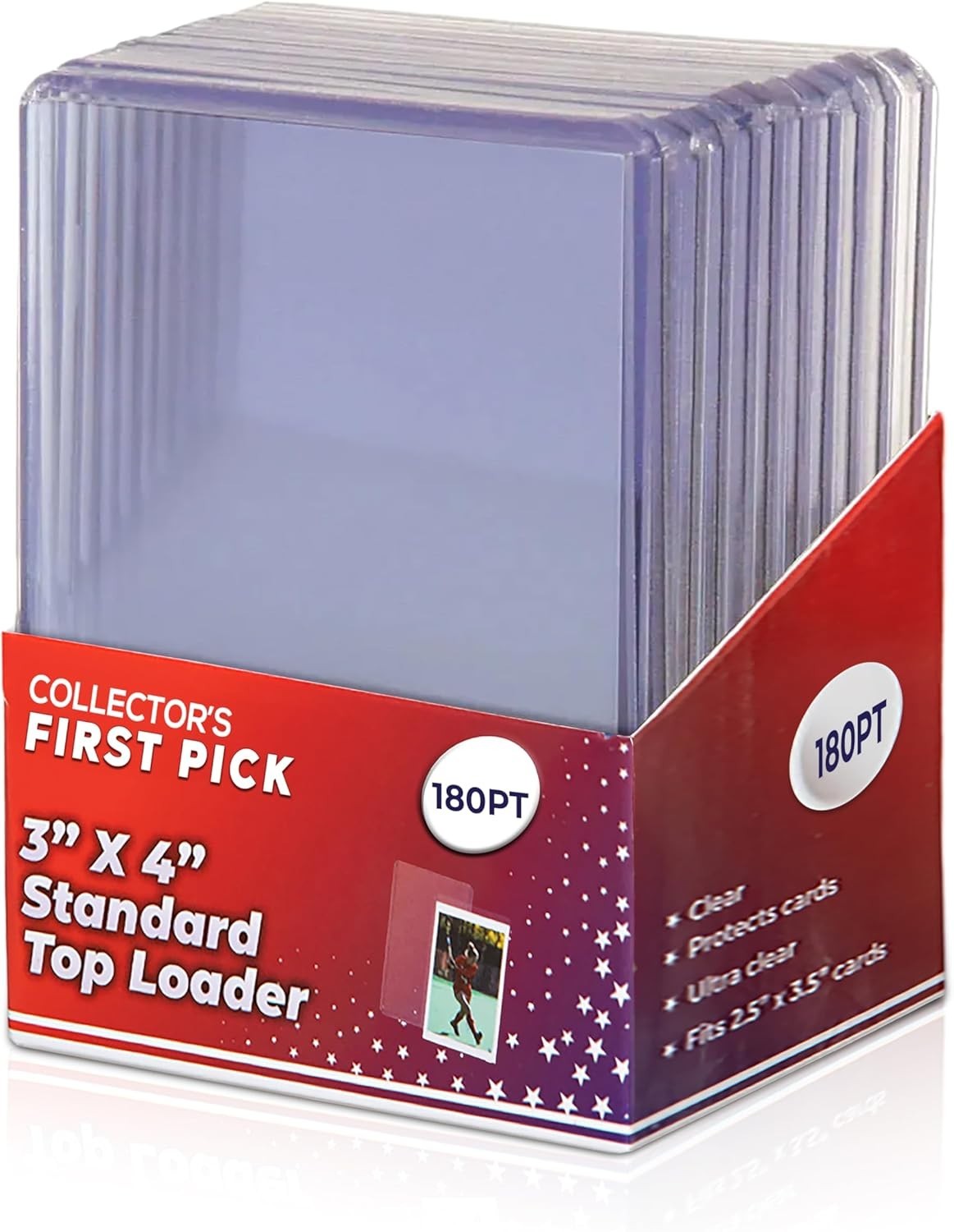 180PT 10 Piece Per Pack Top Loaders for Cards – Thick Top Loaders for Cards …