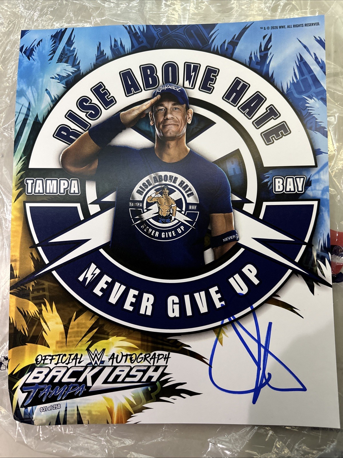 John Cena Signed 2026 WWE Backlash Limited Edition Official Photo – 31/250