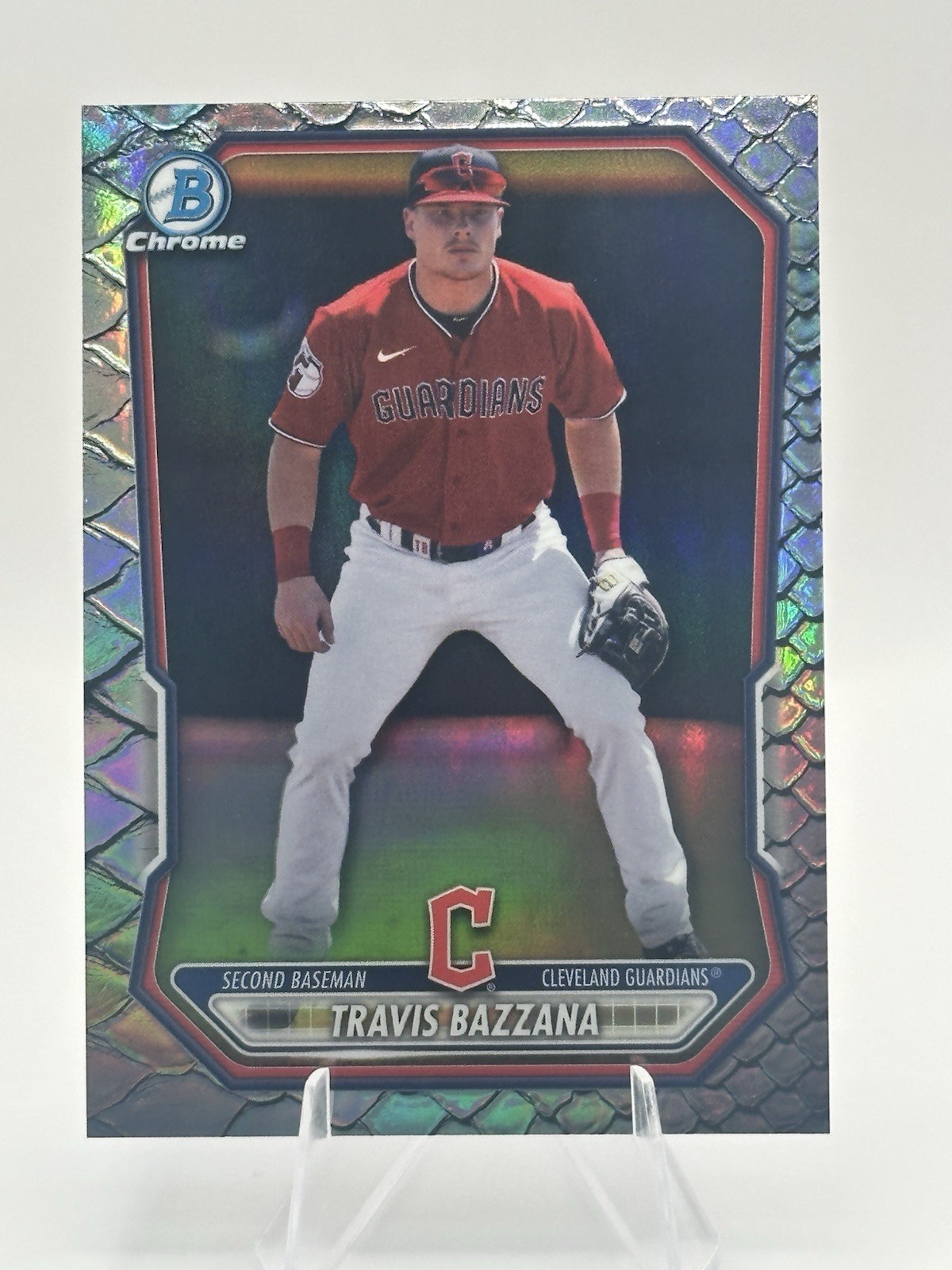 2026 Bowman TRAVIS BAZZANA Chrome Reptilian Refractor BCP-35 Cleveland Guardians