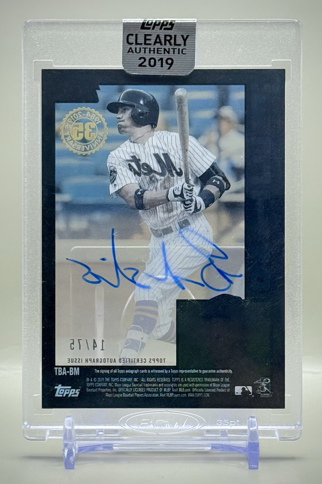 Brandon Nimmo 2019 Topps Clearly Authentic #TBA-BM Black Border Auto #/75 SP
