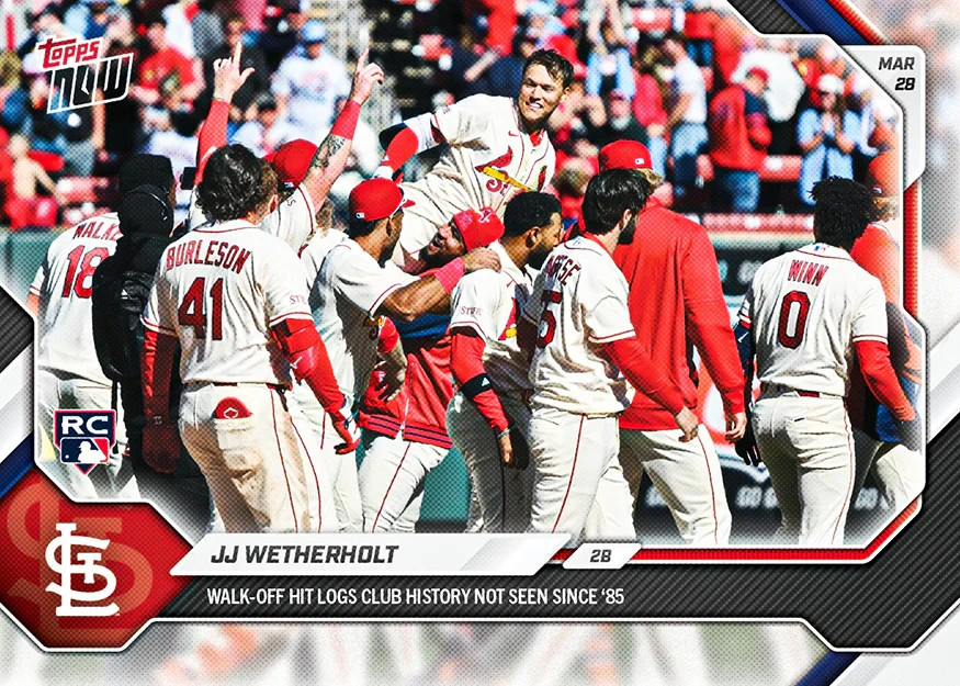 2026 Topps Now Card 18 JJ Wetherholt 1st Career Walk Off -25 Cents Shipping!