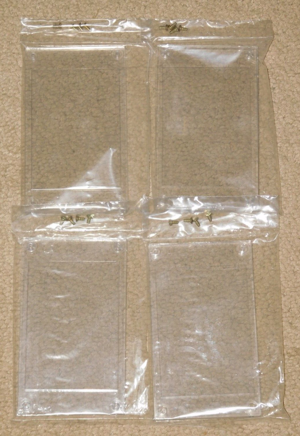LOT OF 4 4-SCREW TRADING CARD SCREWDOWN HOLDERS (New)
