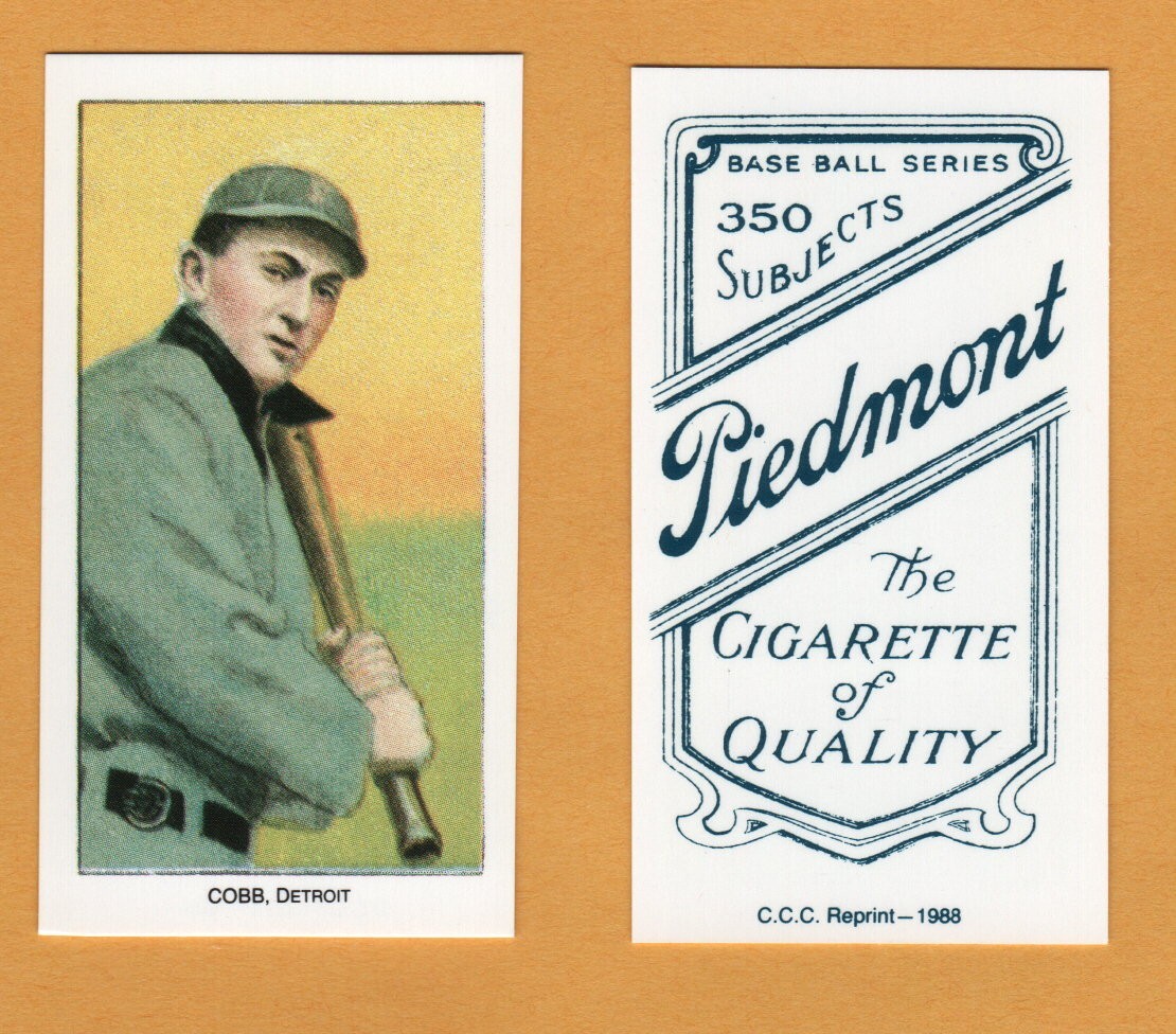 Ty Cobb Detroit Tigers 1988 CCC Commemorative 1909 T206 Piedmont Baseball card