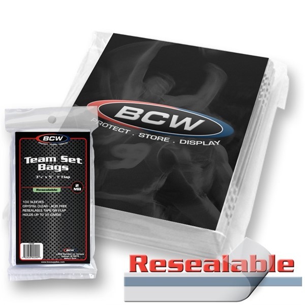 Case / 10000 BCW Resealable Baseball Trading 35 Card Team Set Poly Bags Archival