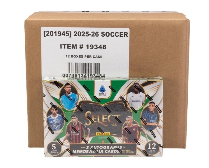 2025/26 PANINI SELECT SERIE A SOCCER HOBBY 12-BOX CASE